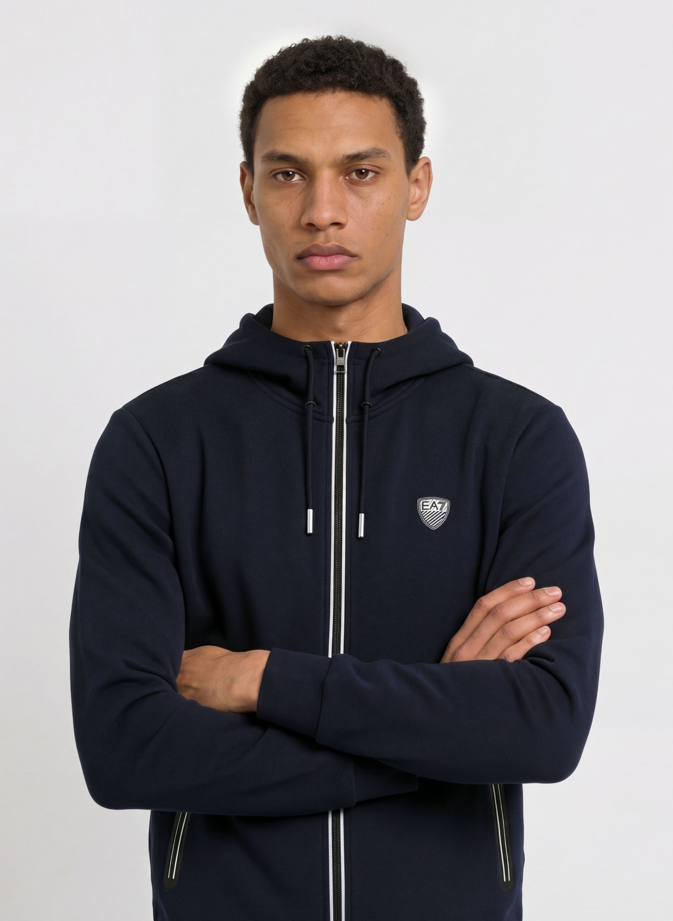 EA7 EMPORIO ARMANI Sweatjacke PREMIUM SHIELD: DUNKELBLAU
