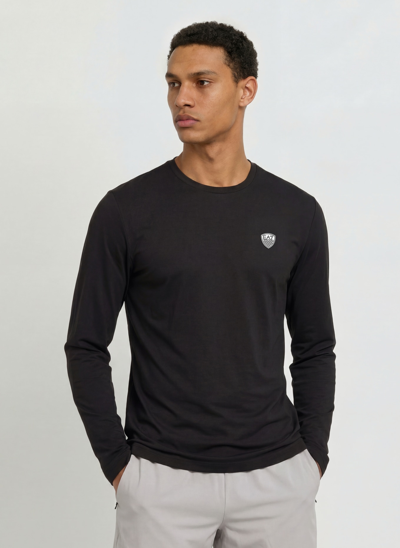 EA7 EMPORIO ARMANI Longsleeve: SCHWARZ