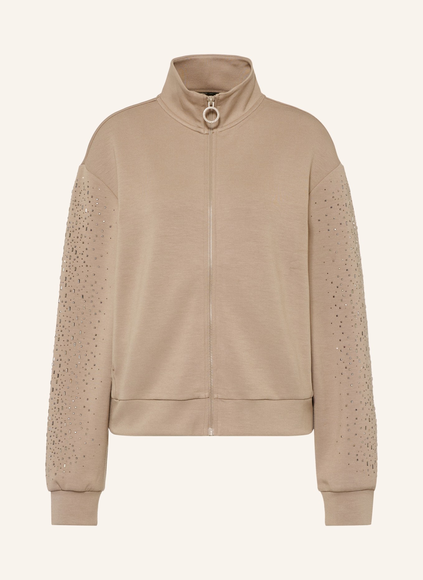 EA7 EMPORIO ARMANI Sweatjacke mit Schmucksteinen: BEIGE