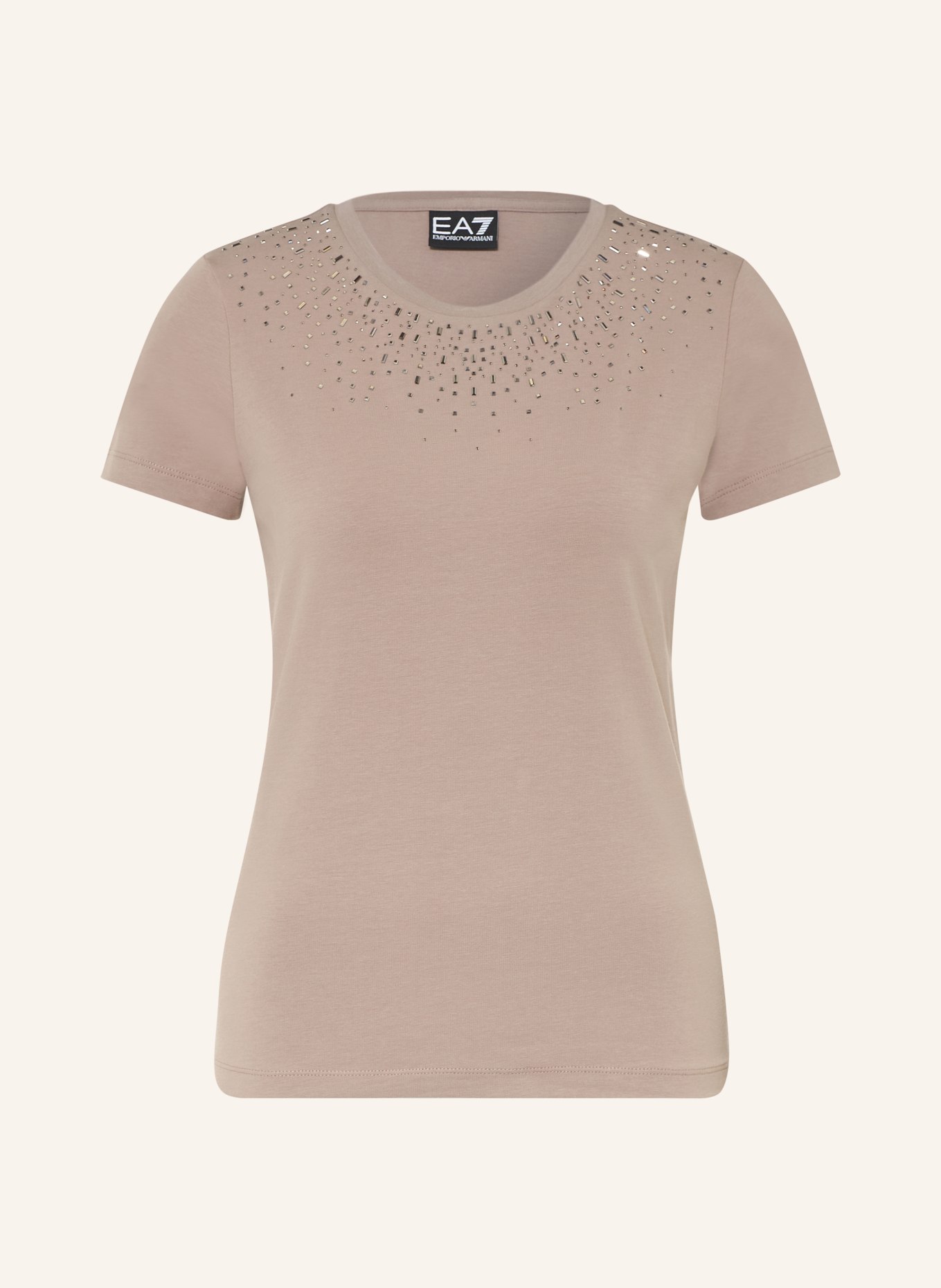EA7 EMPORIO ARMANI TRAIN PRECIOUS T-shirt with gemstones: GRAY