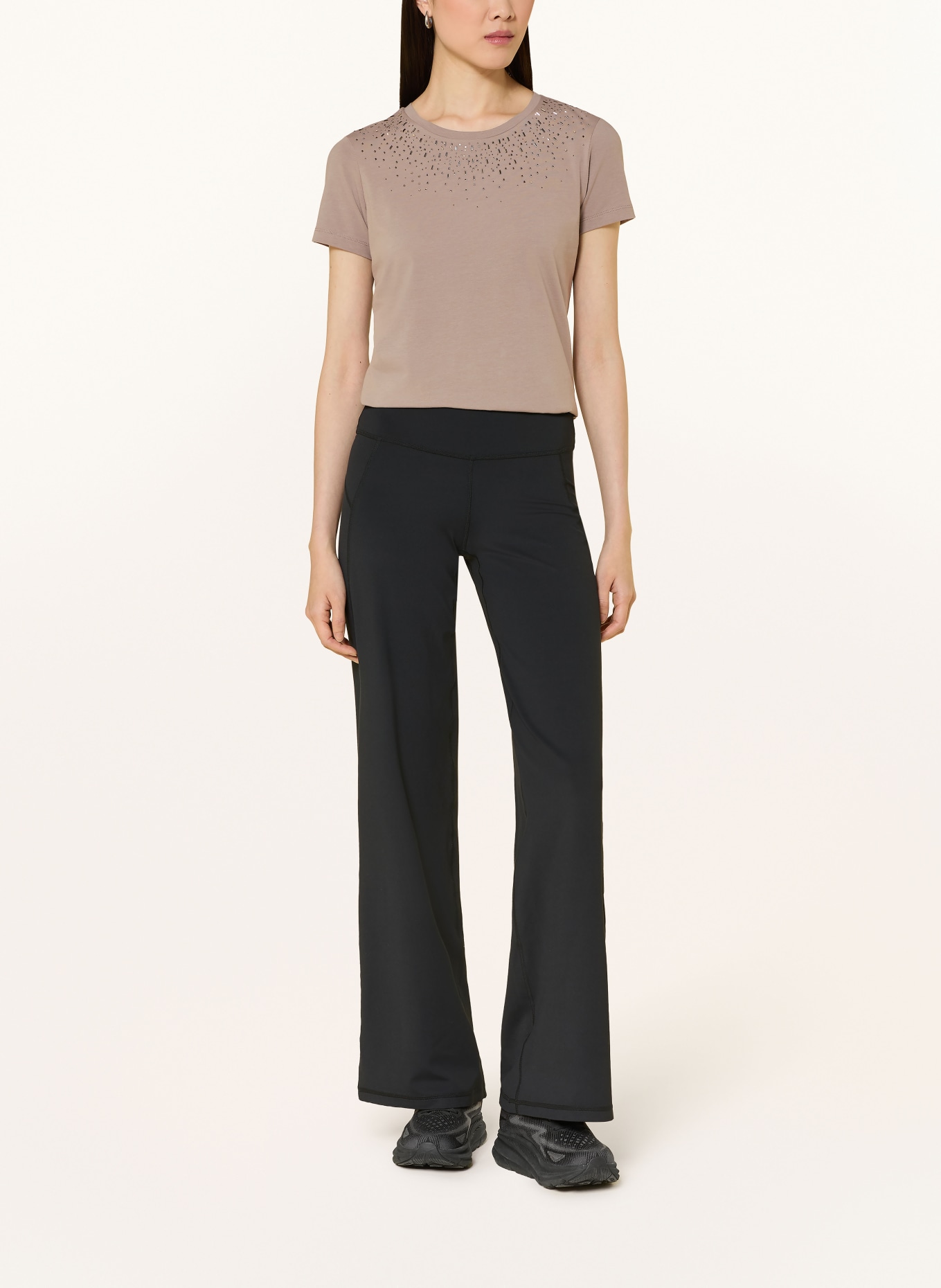 EA7 EMPORIO ARMANI TRAIN PRECIOUS T-shirt with gemstones: GRAY