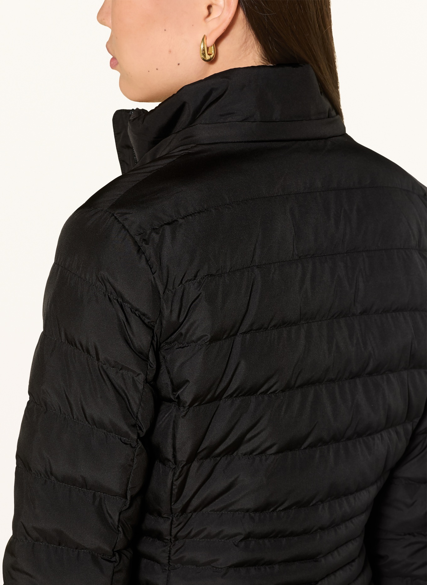 EA7 EMPORIO ARMANI Quilted jacket with detachable hood: BLACK / GOLD