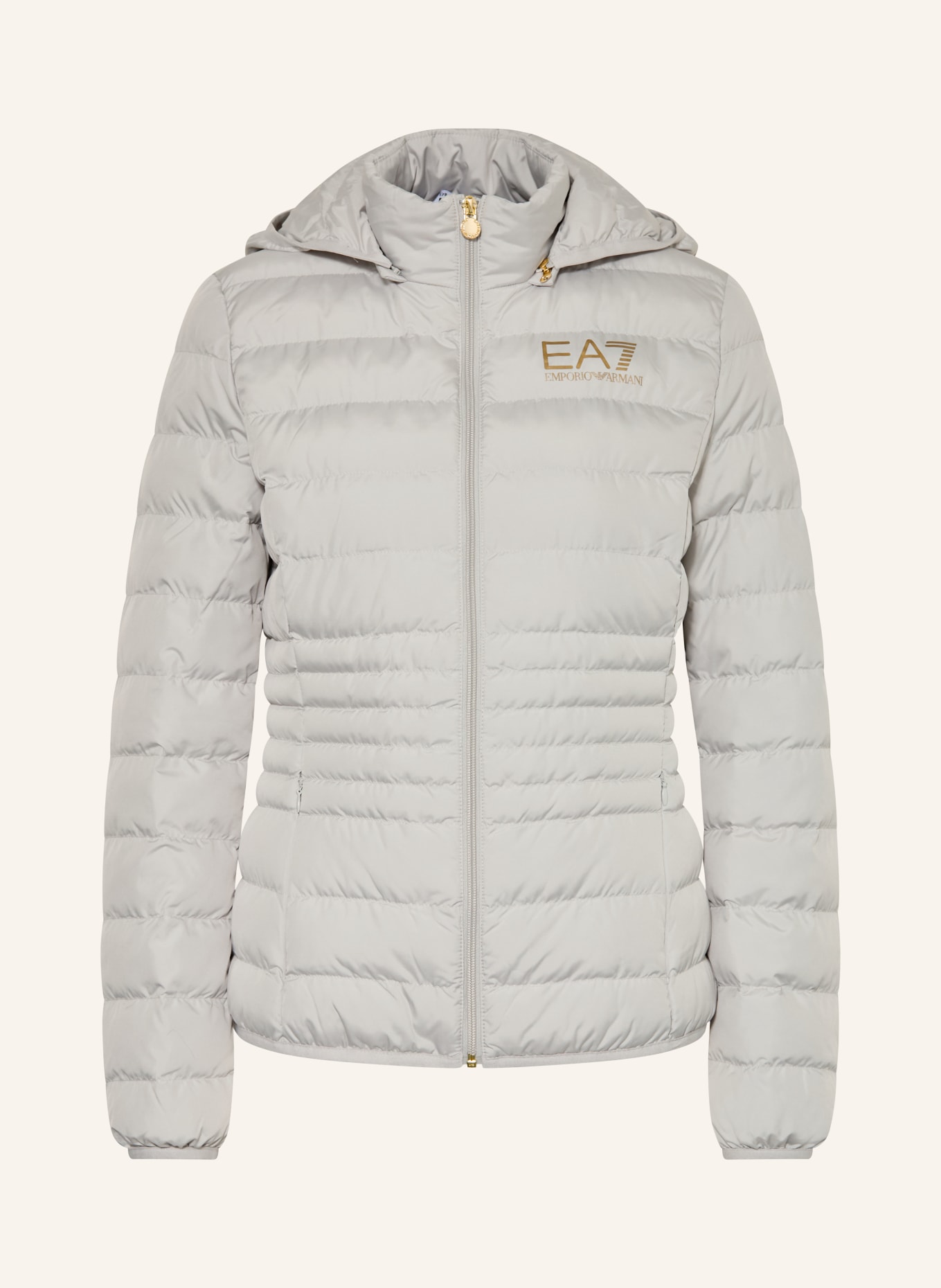 EA7 EMPORIO ARMANI Steppjacke mit abnehmbarer Kapuze: HELLGRAU
