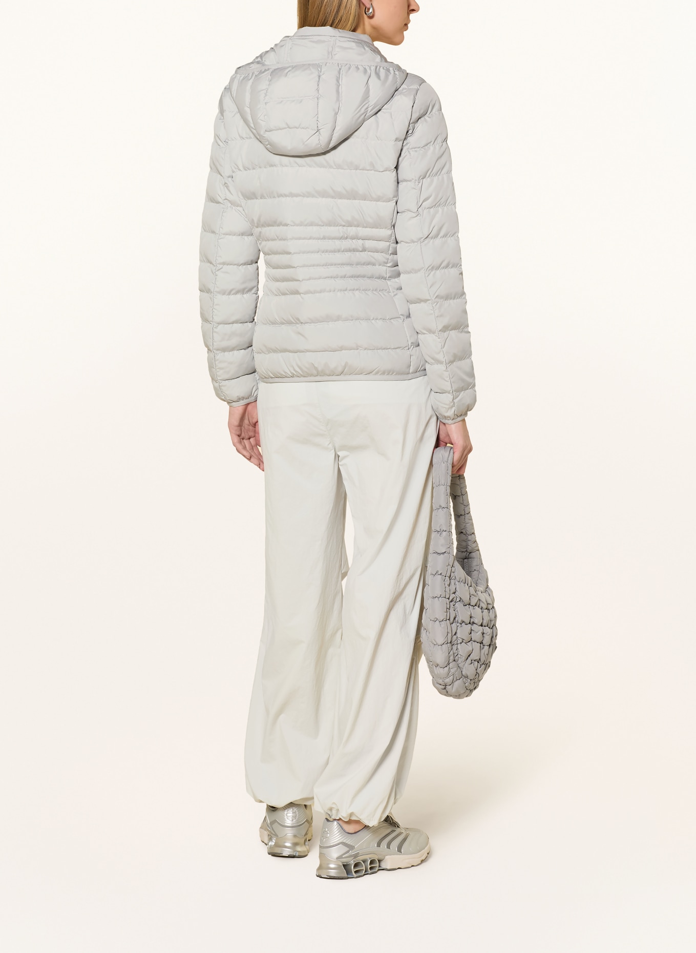EA7 EMPORIO ARMANI Steppjacke mit abnehmbarer Kapuze: HELLGRAU