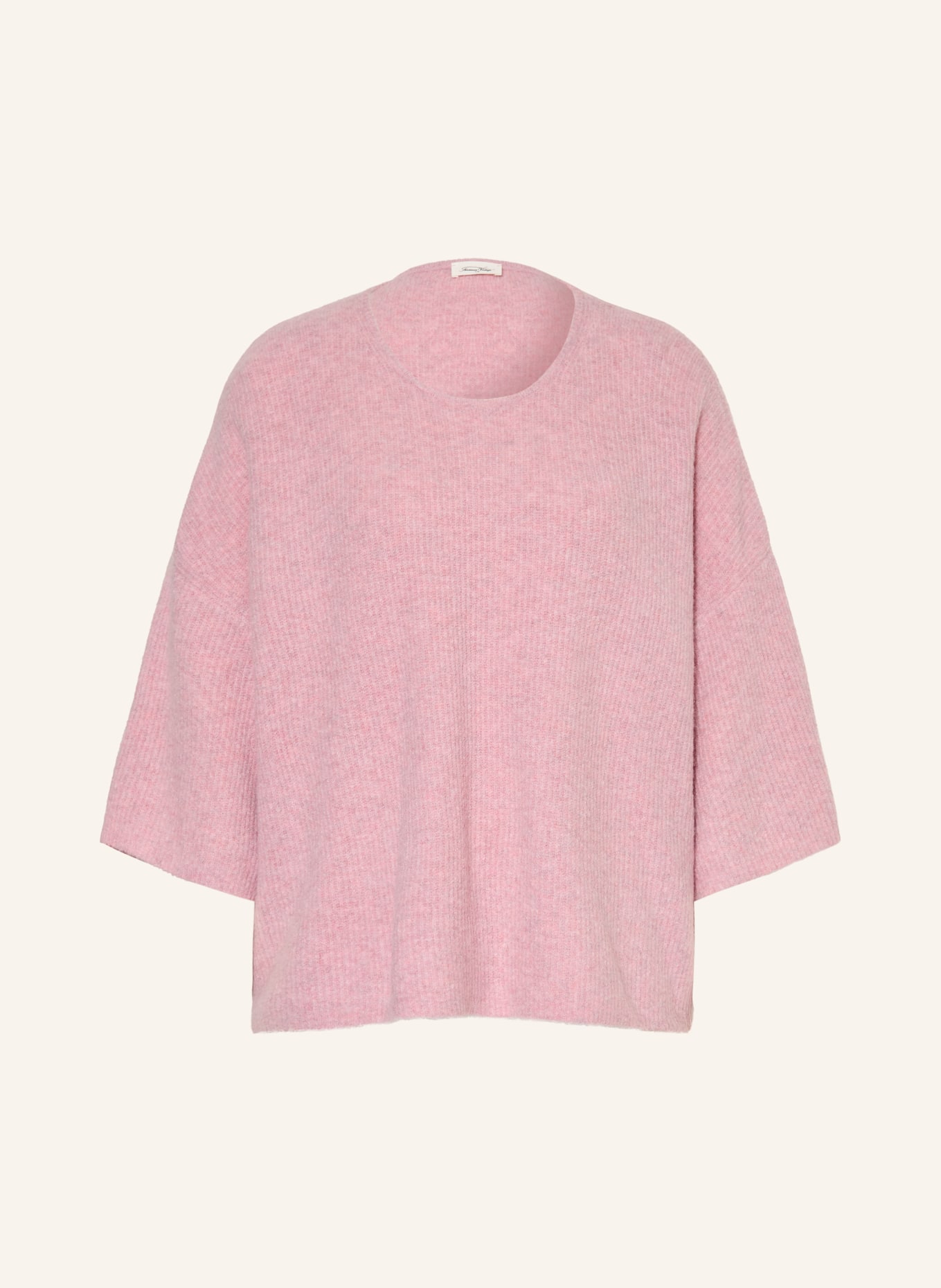 American Vintage DAMSVILLE-trui met 3/4-mouwen: ROZE / GRIJS