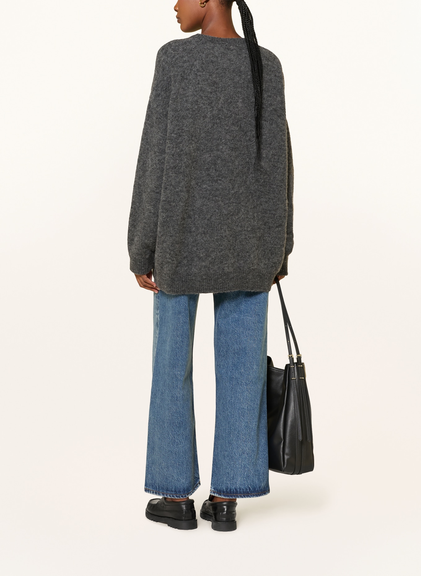 American Vintage Oversized-Pullover VITOW mit Alpaka: DUNKELGRAU