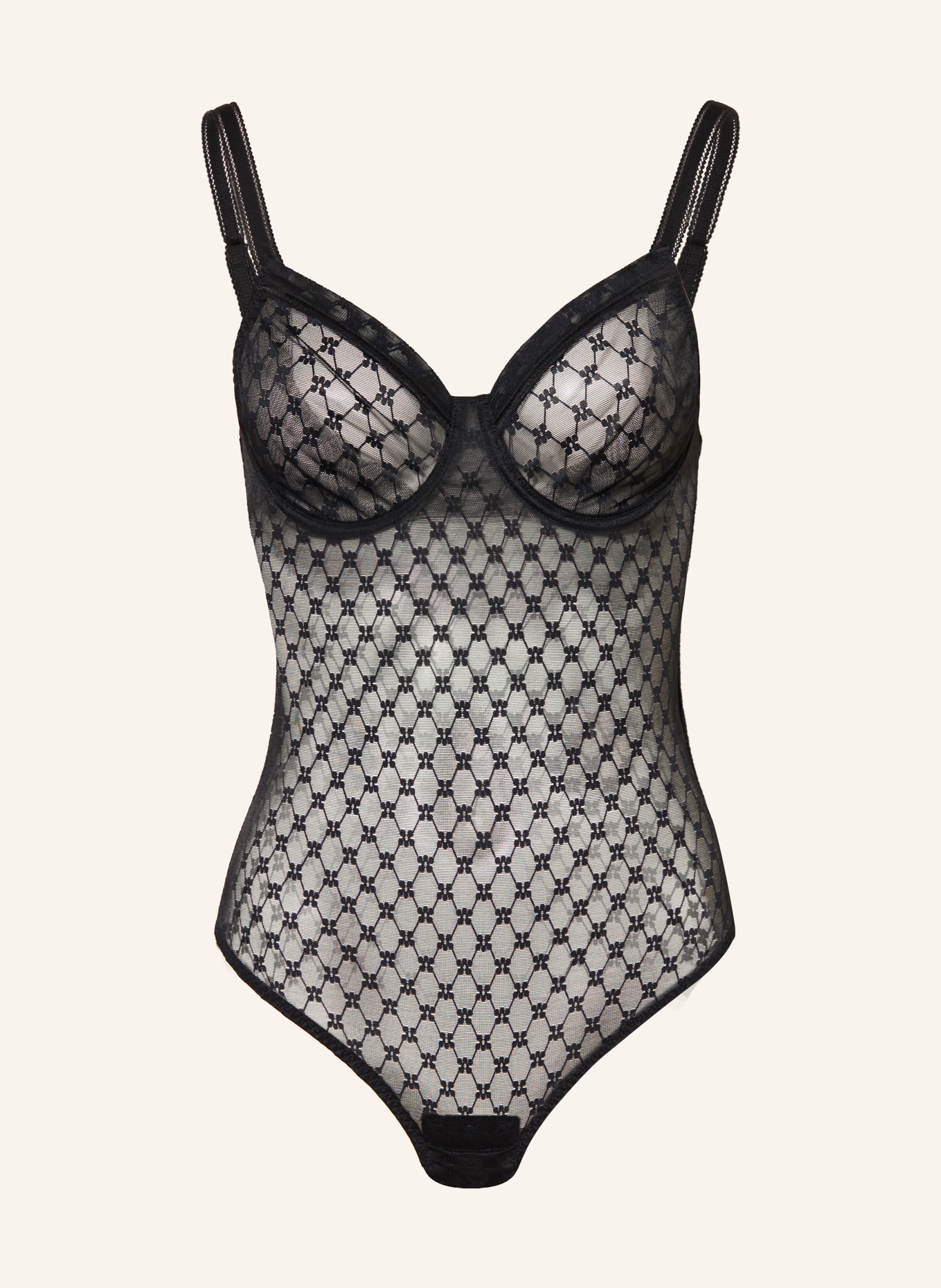 SIMONE PÉRÈLE Body z fiszbinami PLUME: CZARNY
