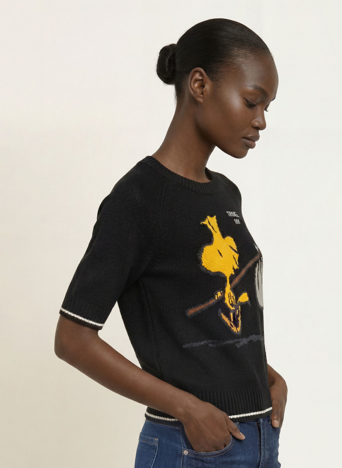 FrogBox Knit shirt: BLACK / YELLOW / WHITE