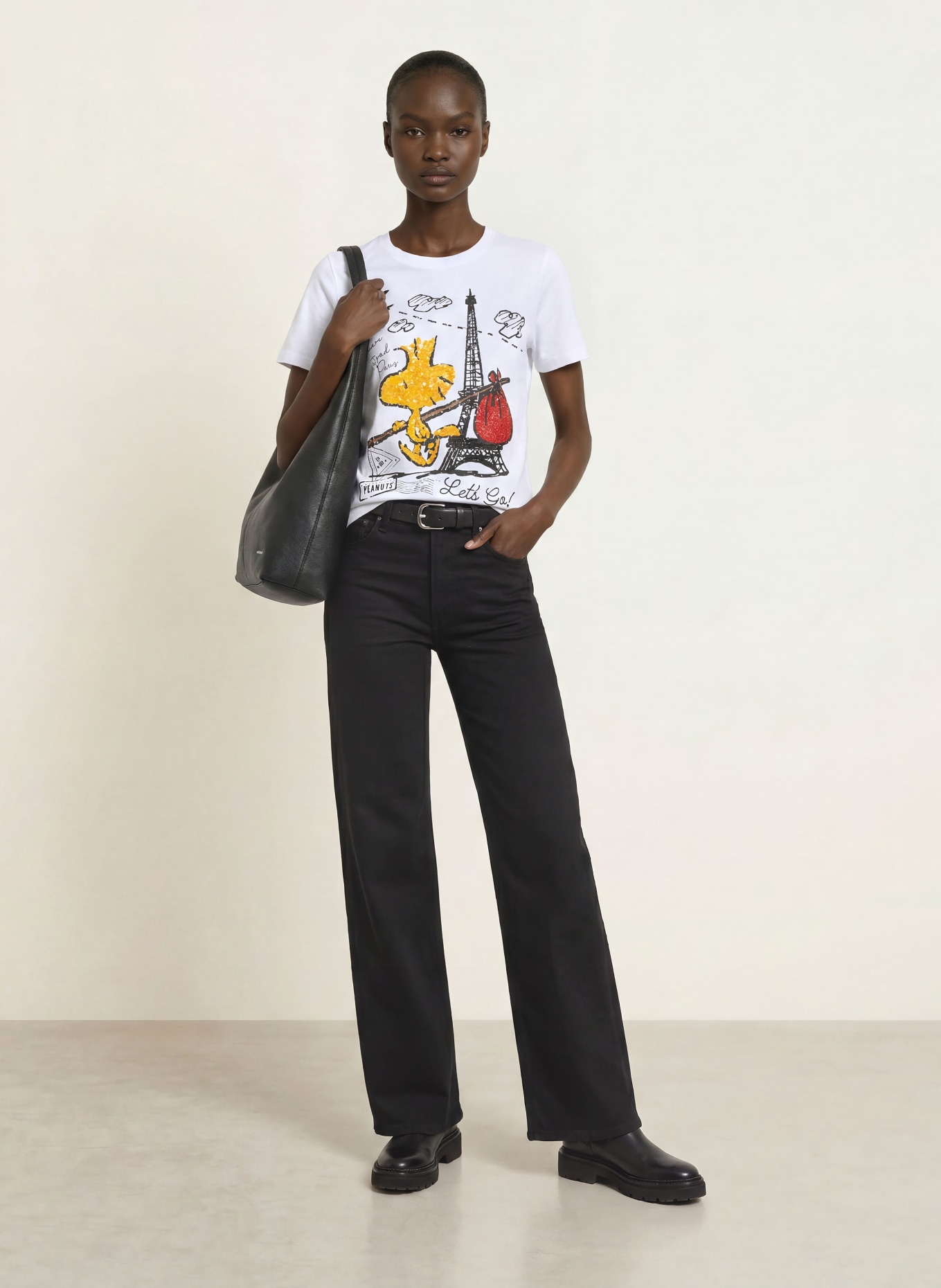 FrogBox T-shirt with sequins and rhinestones: WHITE / RED / YELLOW