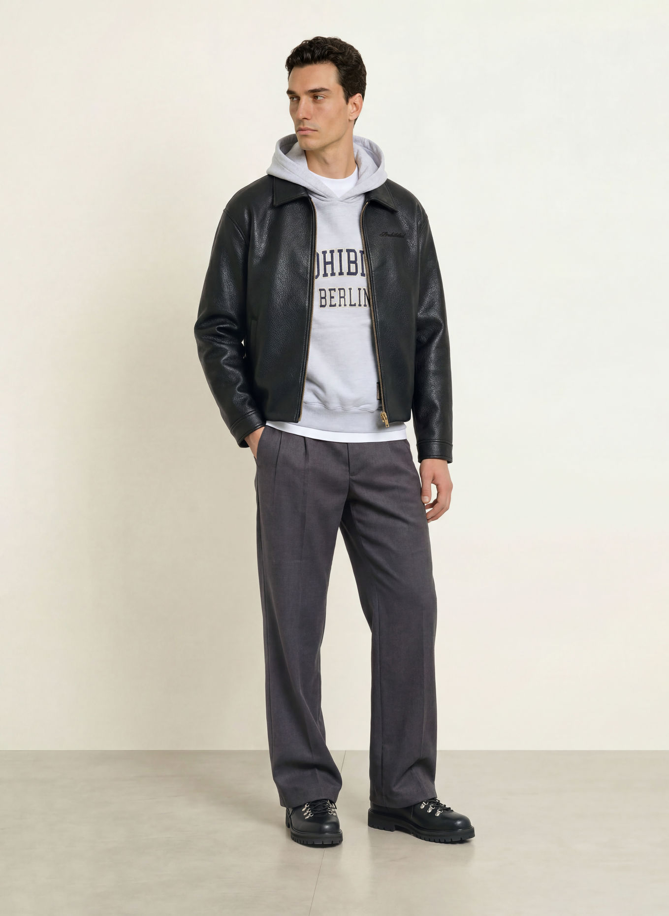 PROHIBITED Jacke NIGHTRIDER in Lederoptik: SCHWARZ