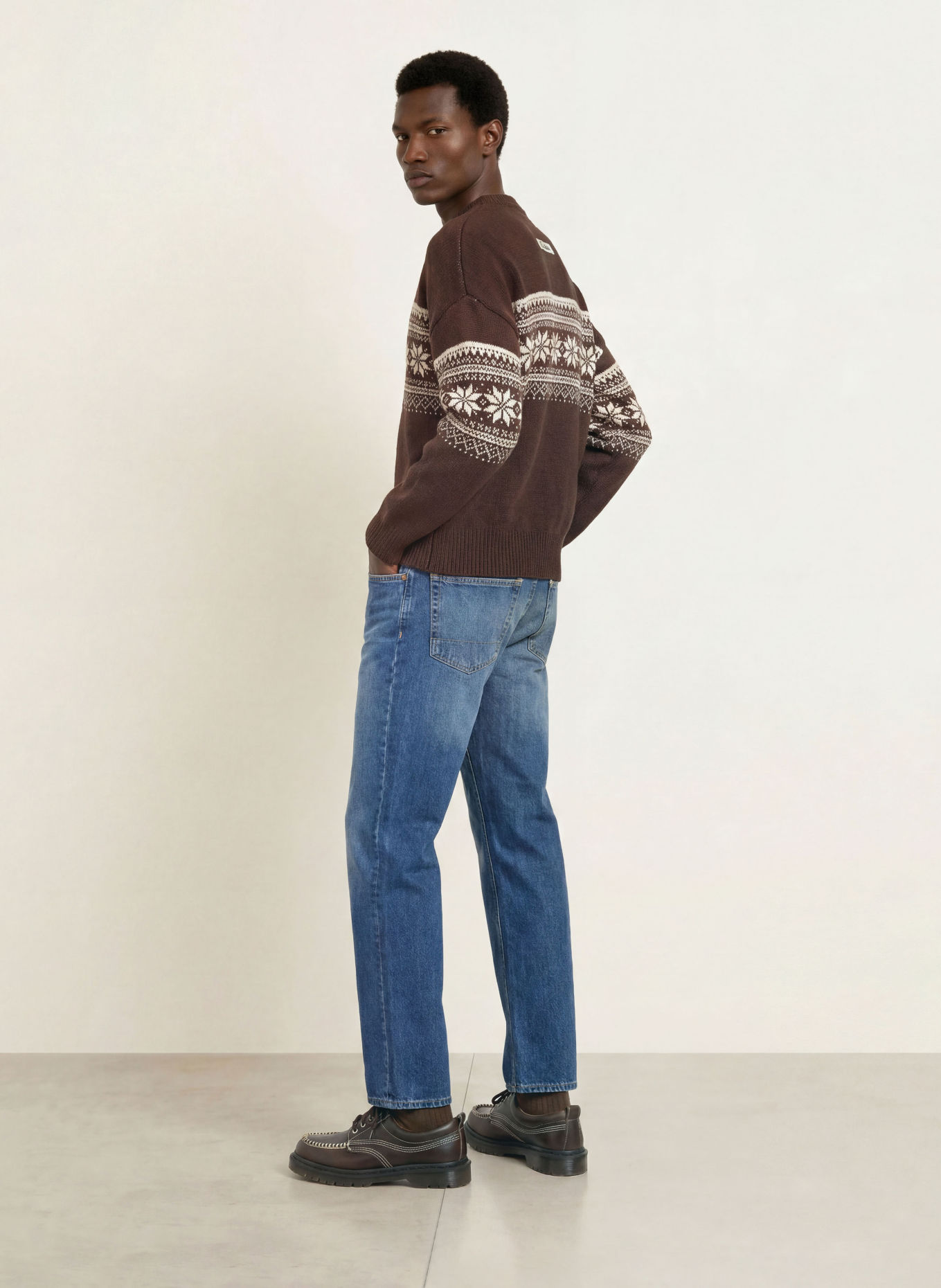 PROHIBITED Pullover: DUNKELBRAUN / CREME