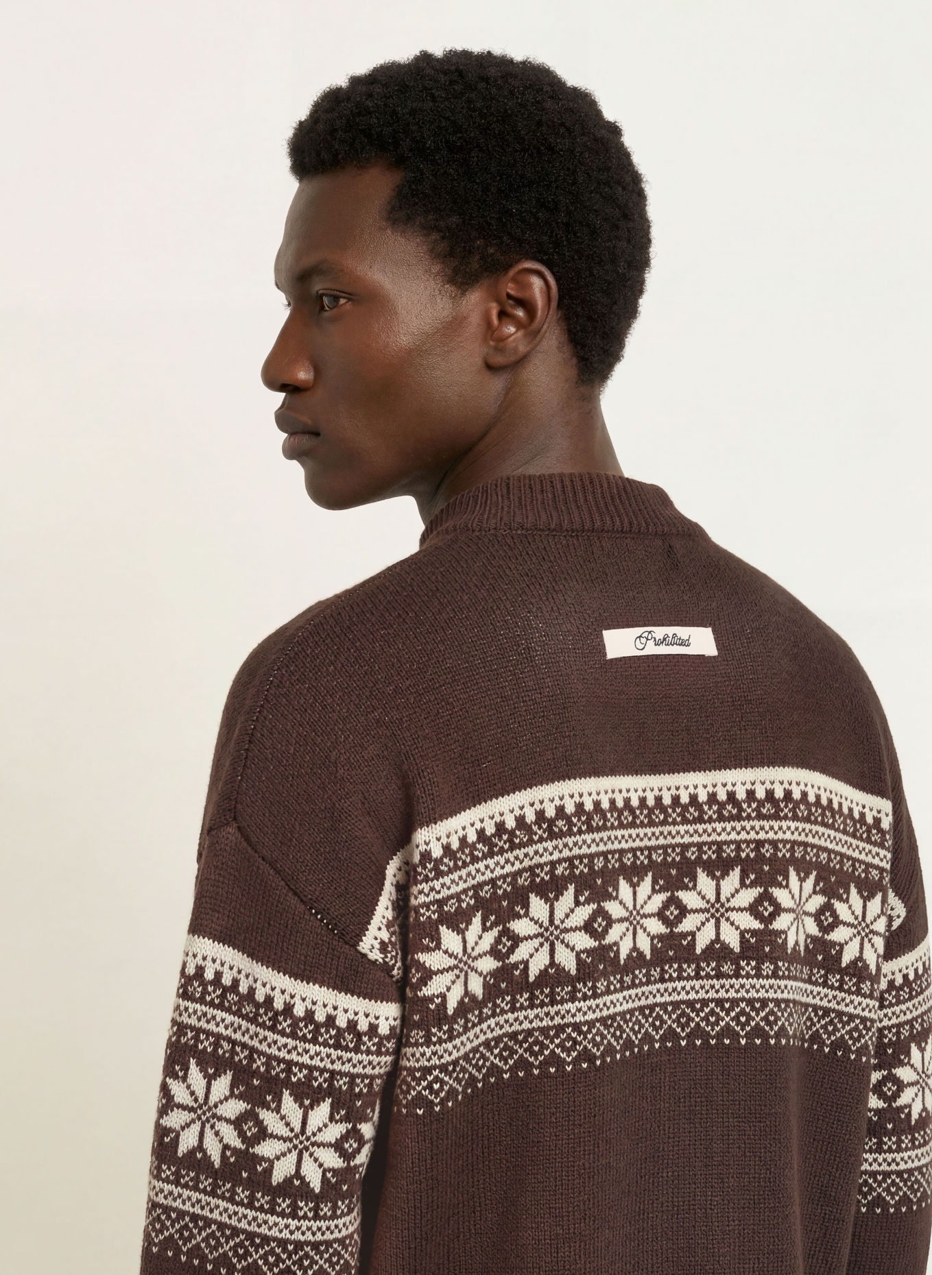 PROHIBITED Pullover: DUNKELBRAUN / CREME