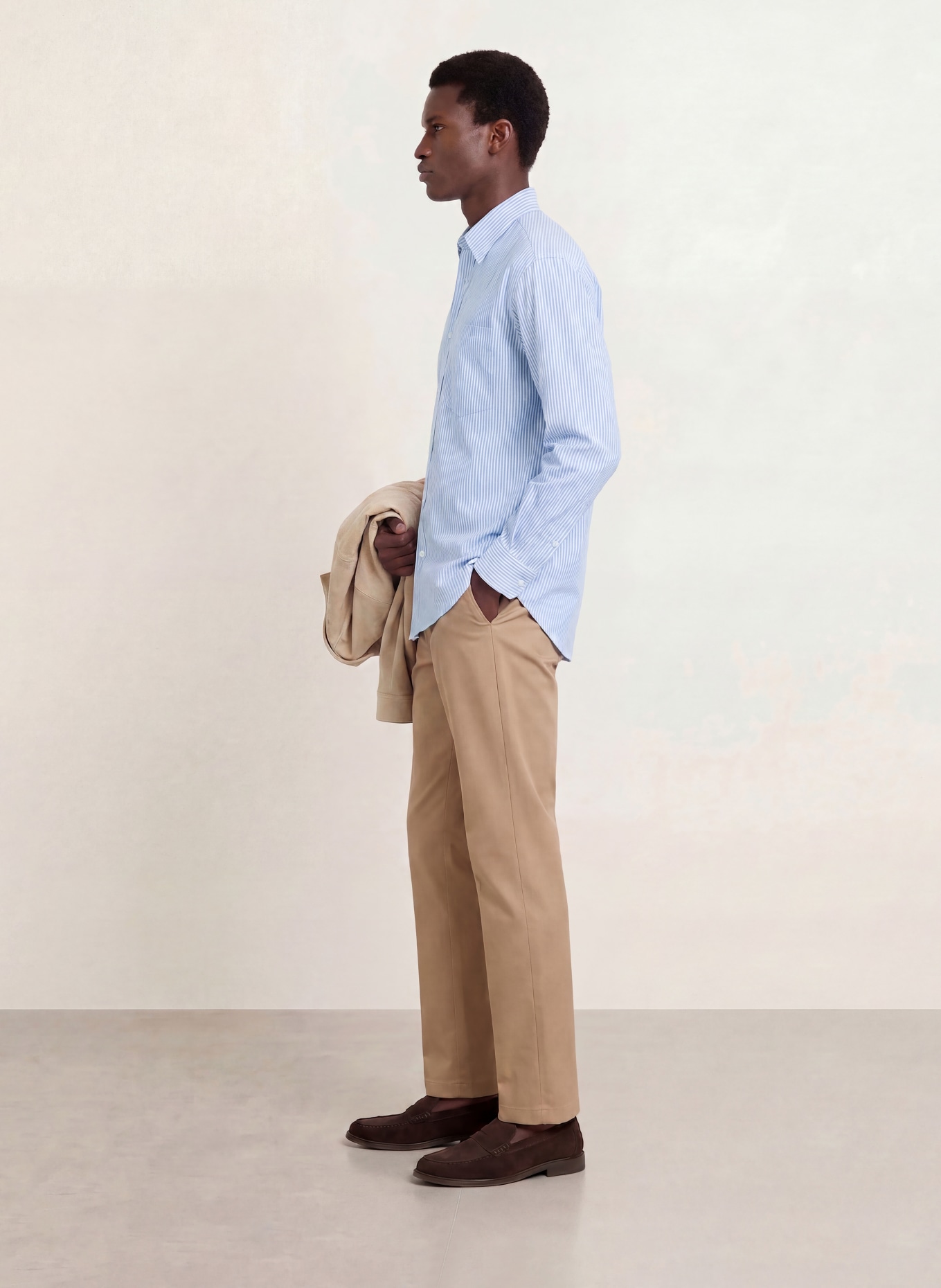 REISS OVANTE Comfort Fit Shirt: LIGHT BLUE / BLUE / WHITE