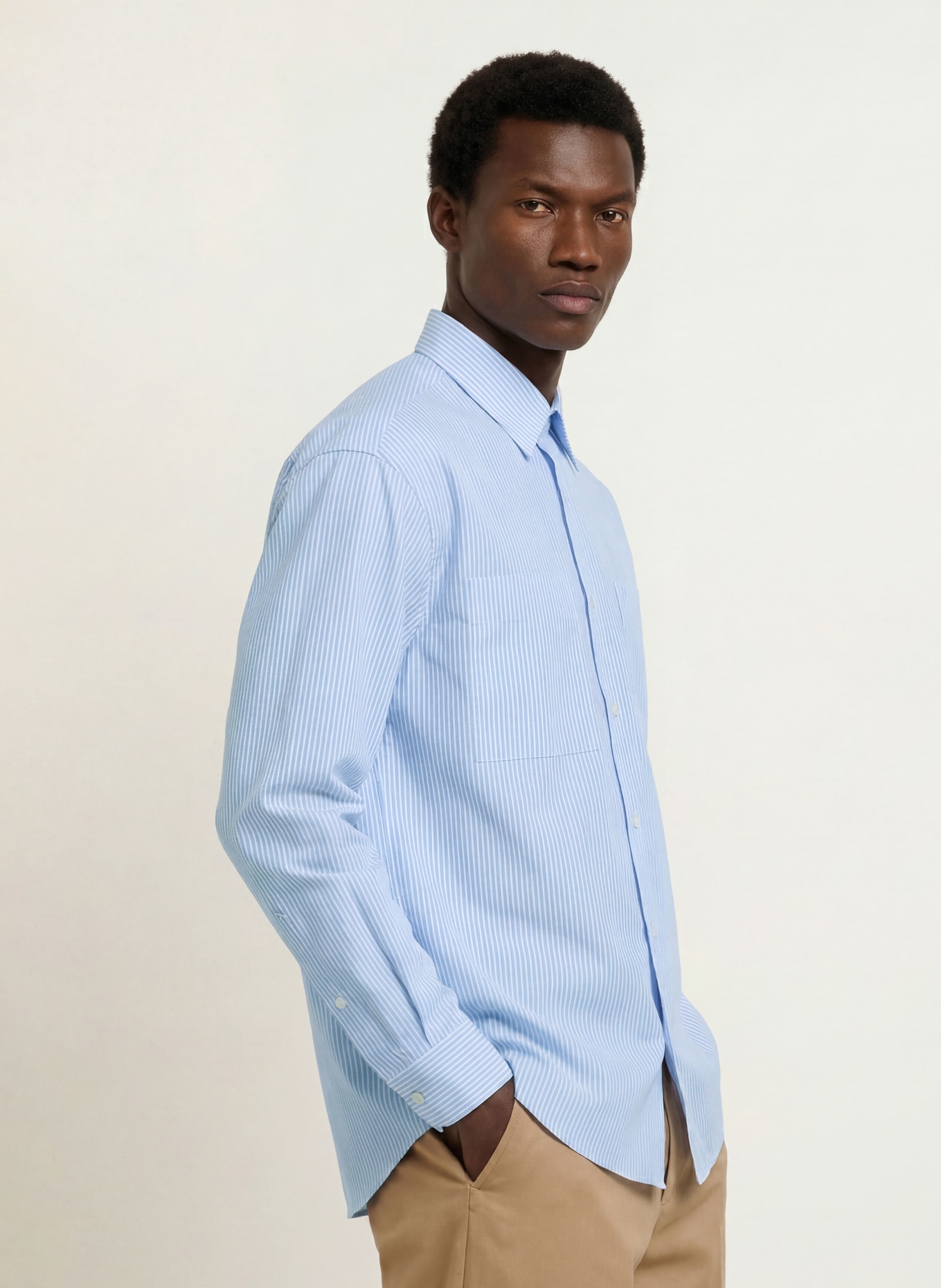 REISS OVANTE Comfort Fit Shirt: LIGHT BLUE / BLUE / WHITE