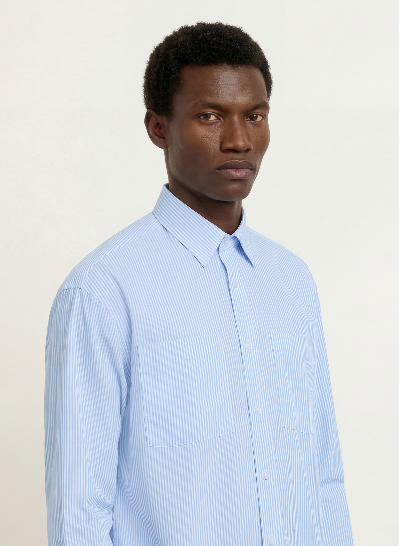 REISS OVANTE Comfort Fit Shirt: LIGHT BLUE / BLUE / WHITE