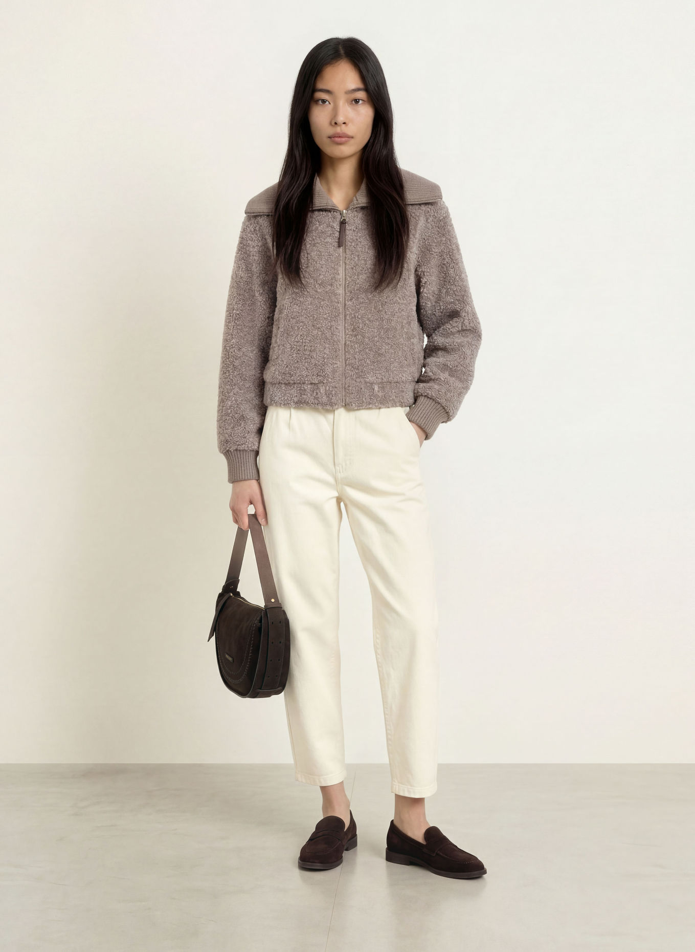 Marc O'Polo Teddyfell-Jacke: TAUPE
