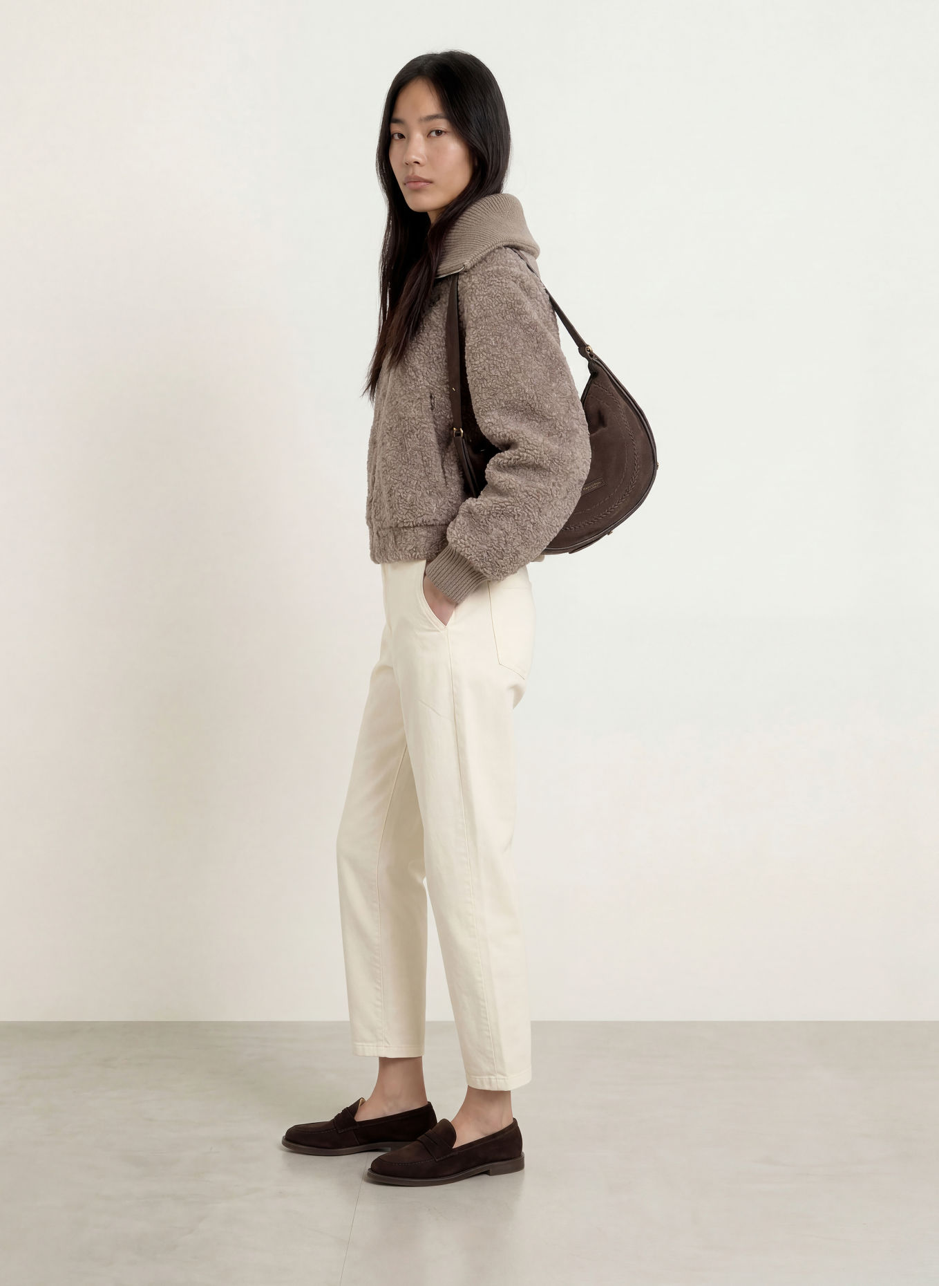 Marc O'Polo Teddyfell-Jacke: TAUPE