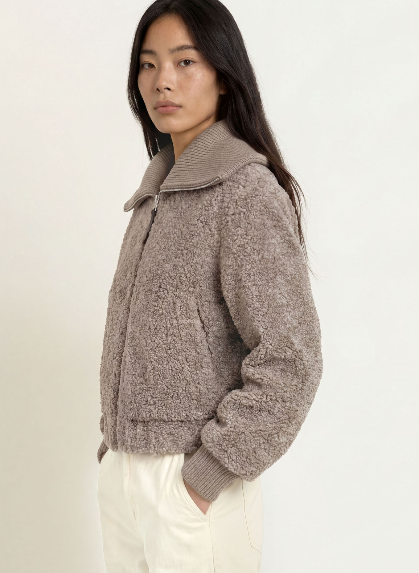 Marc O'Polo Teddyfell-Jacke: TAUPE