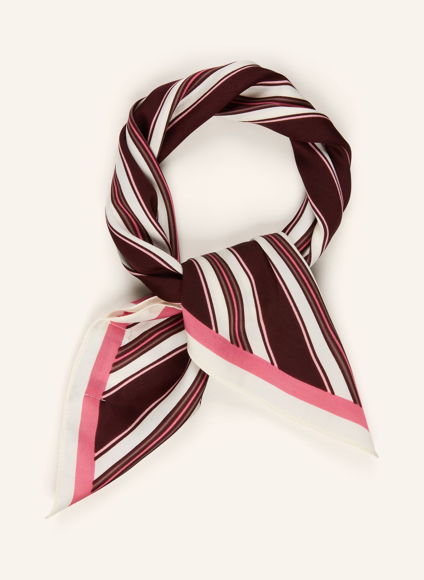 Marc O'Polo Scarf: DARK BROWN / PINK / WHITE