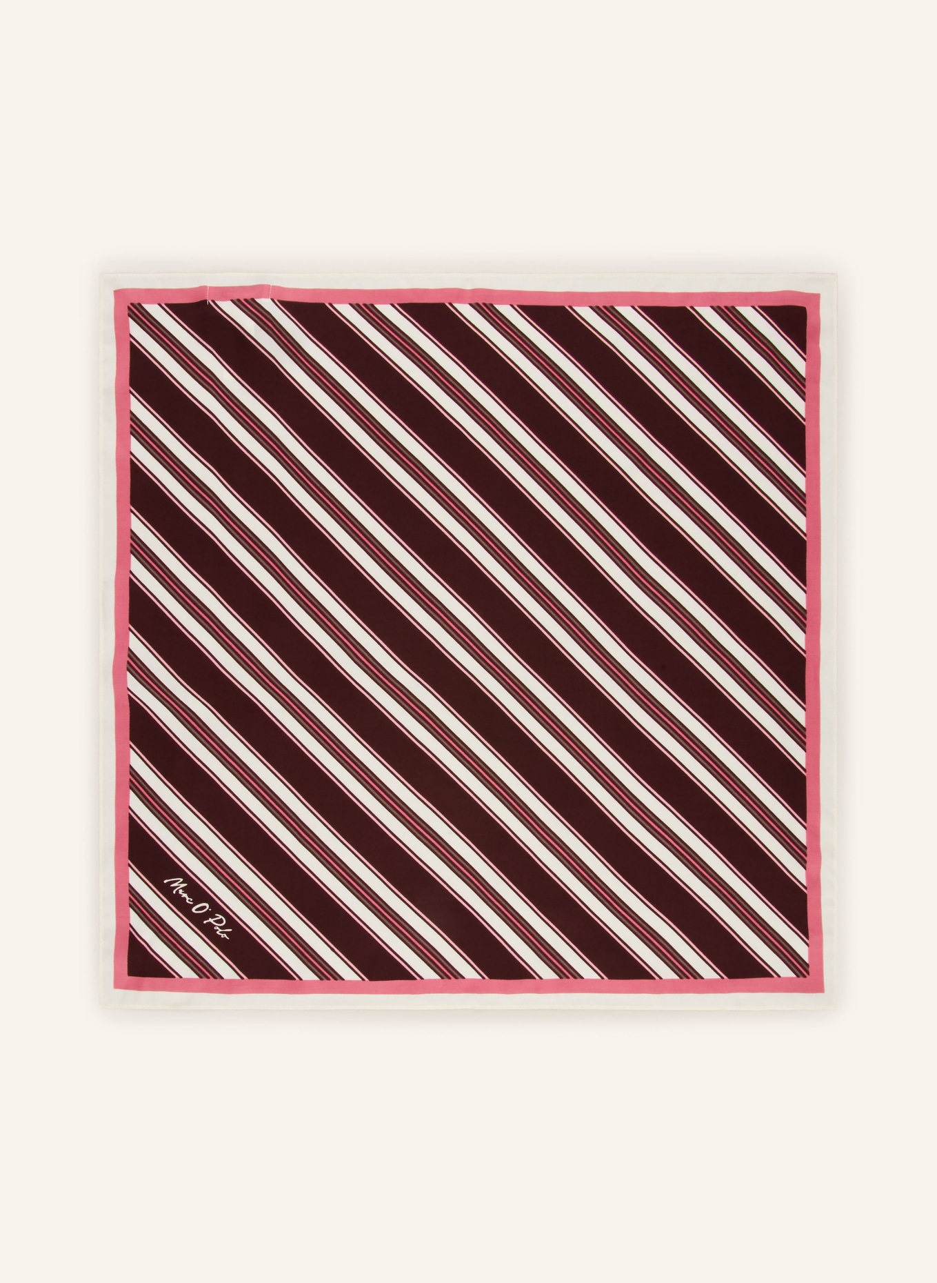 Marc O'Polo Scarf: DARK BROWN / PINK / WHITE
