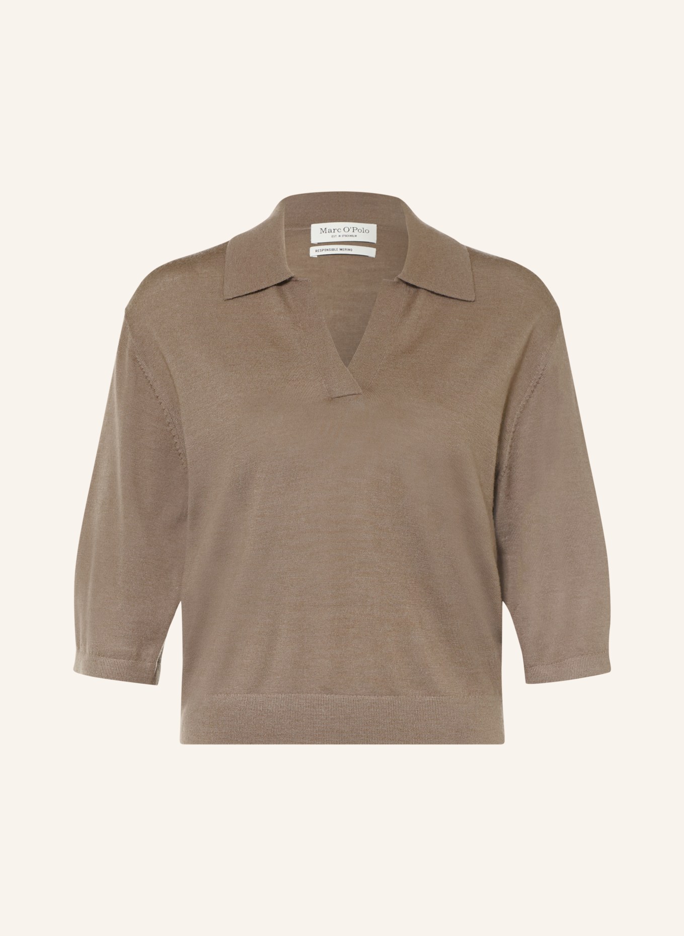 Marc O'Polo Gebreid shirt: TAUPE