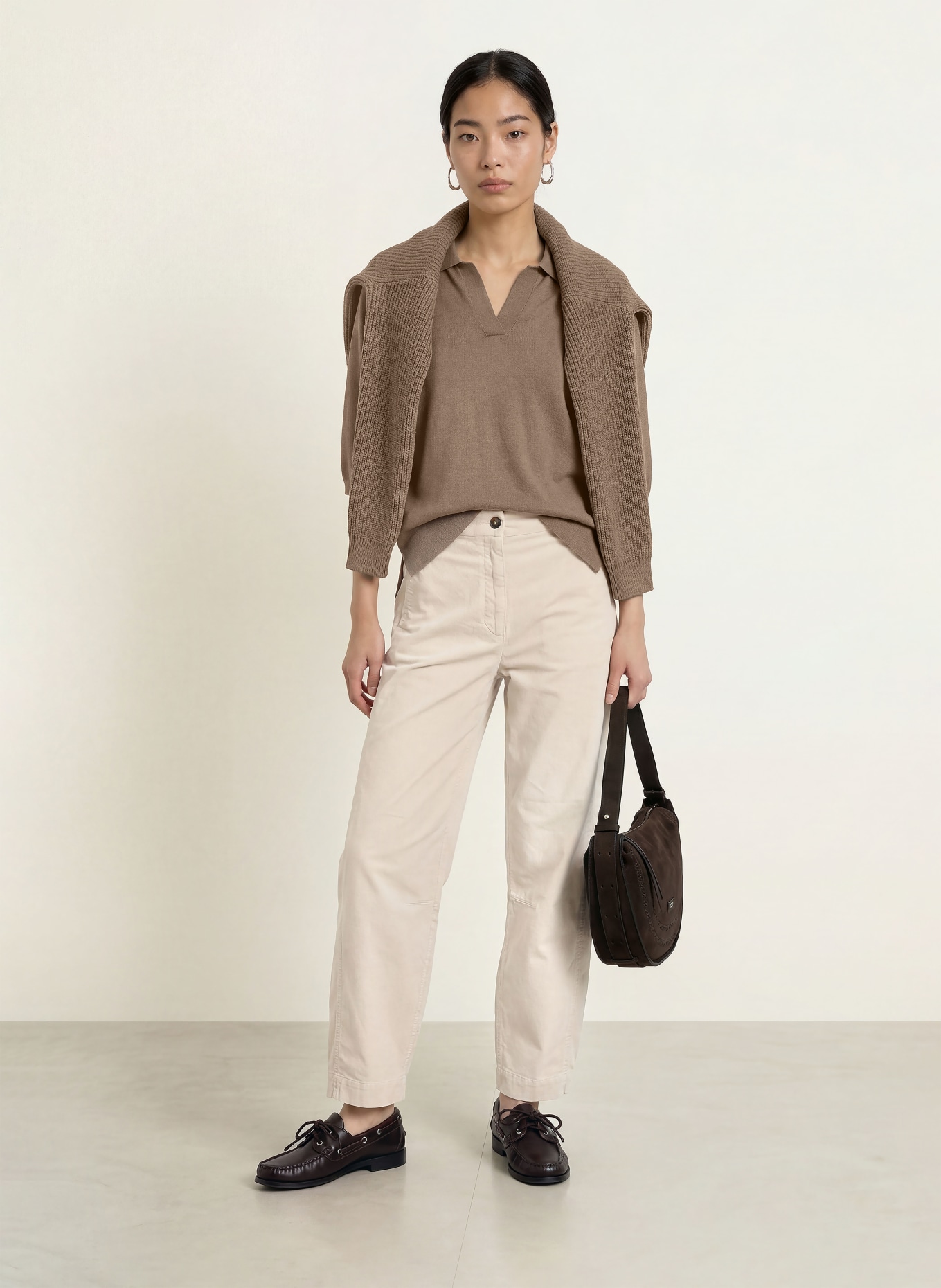 Marc O'Polo Gebreid shirt: TAUPE