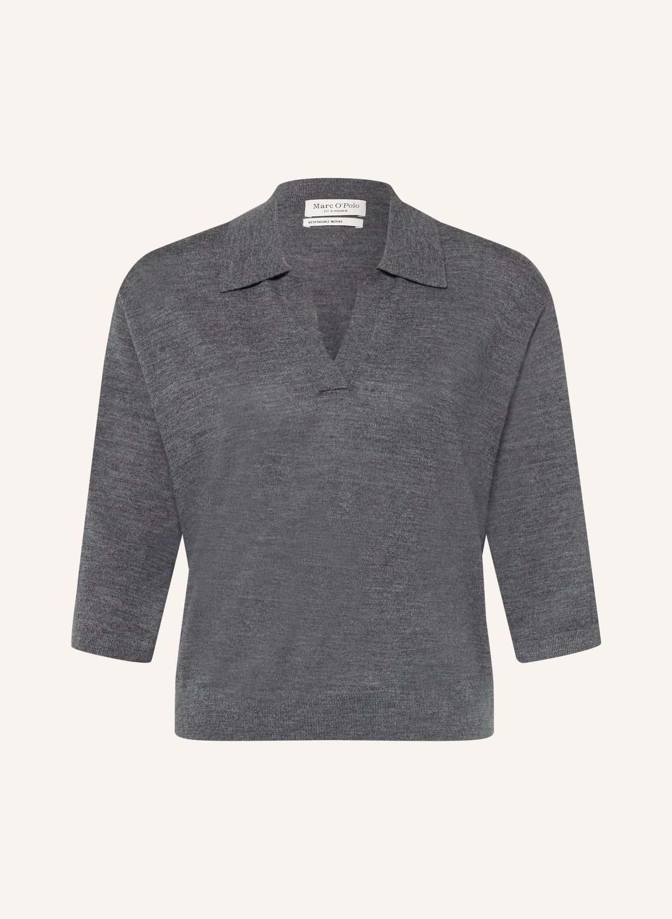 Marc O'Polo Gebreid shirt: DONKERGRIJS