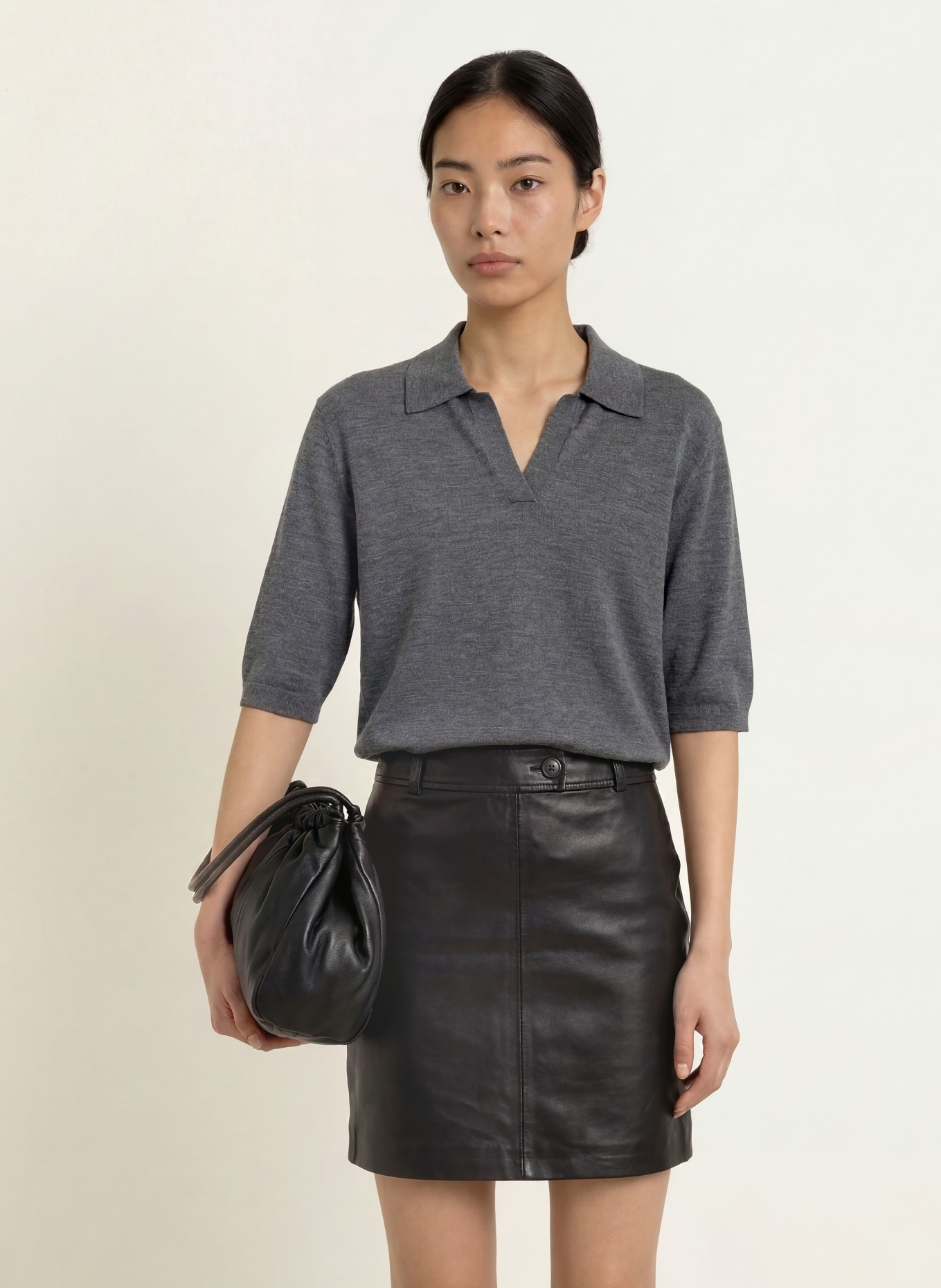 Marc O'Polo Gebreid shirt: DONKERGRIJS