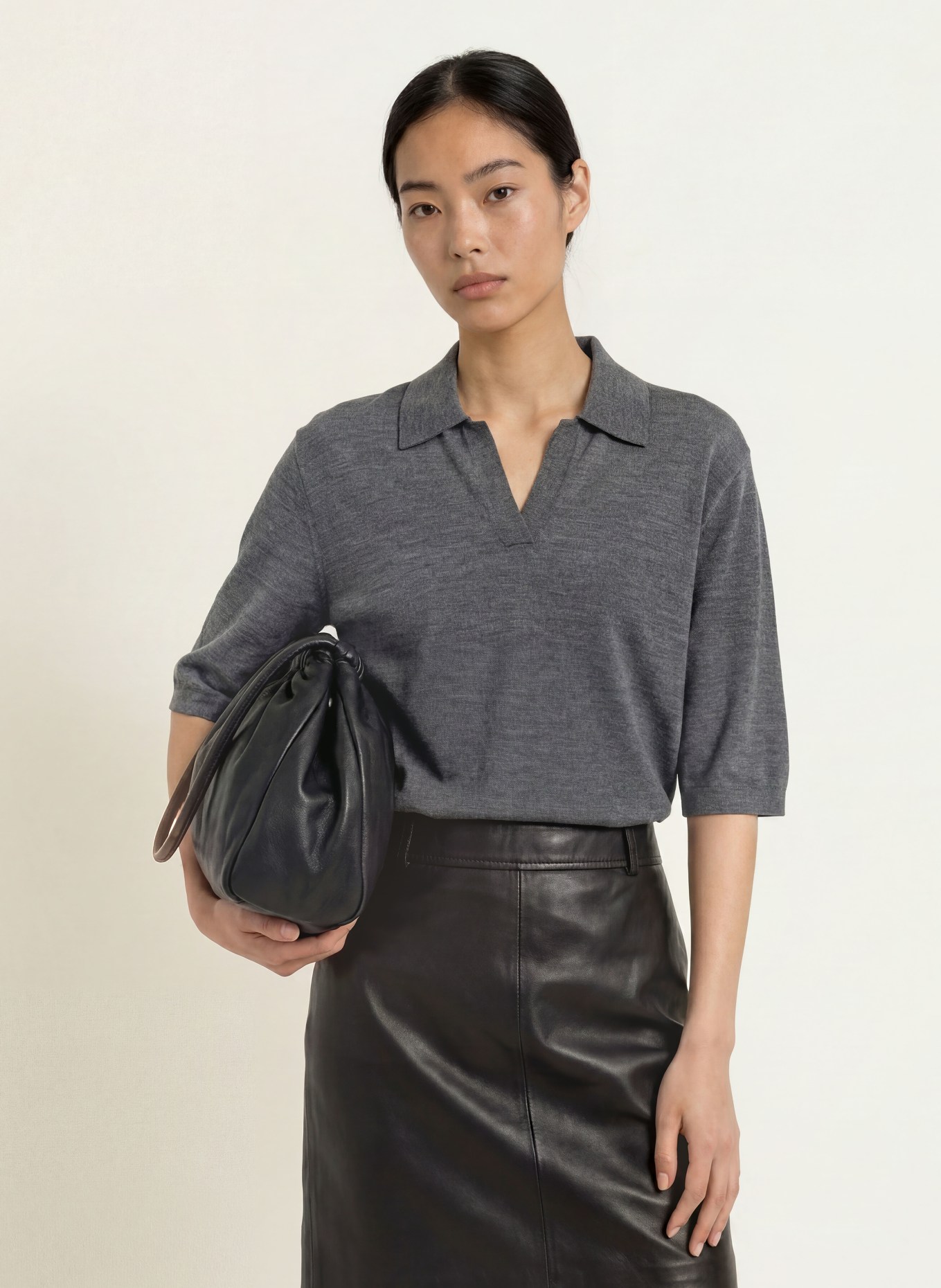 Marc O'Polo Gebreid shirt: DONKERGRIJS