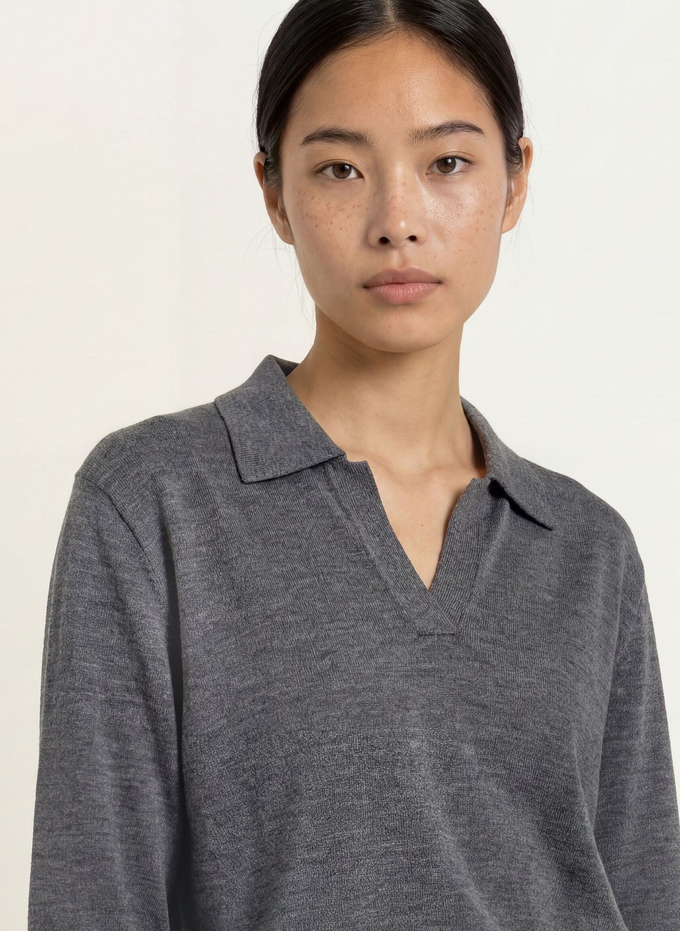 Marc O'Polo Gebreid shirt: DONKERGRIJS