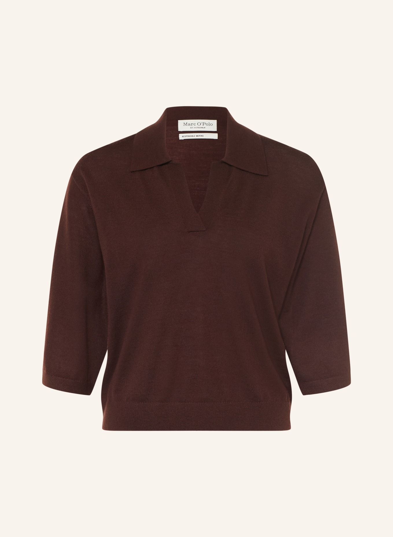 Marc O'Polo Gebreid shirt: DONKERROOD