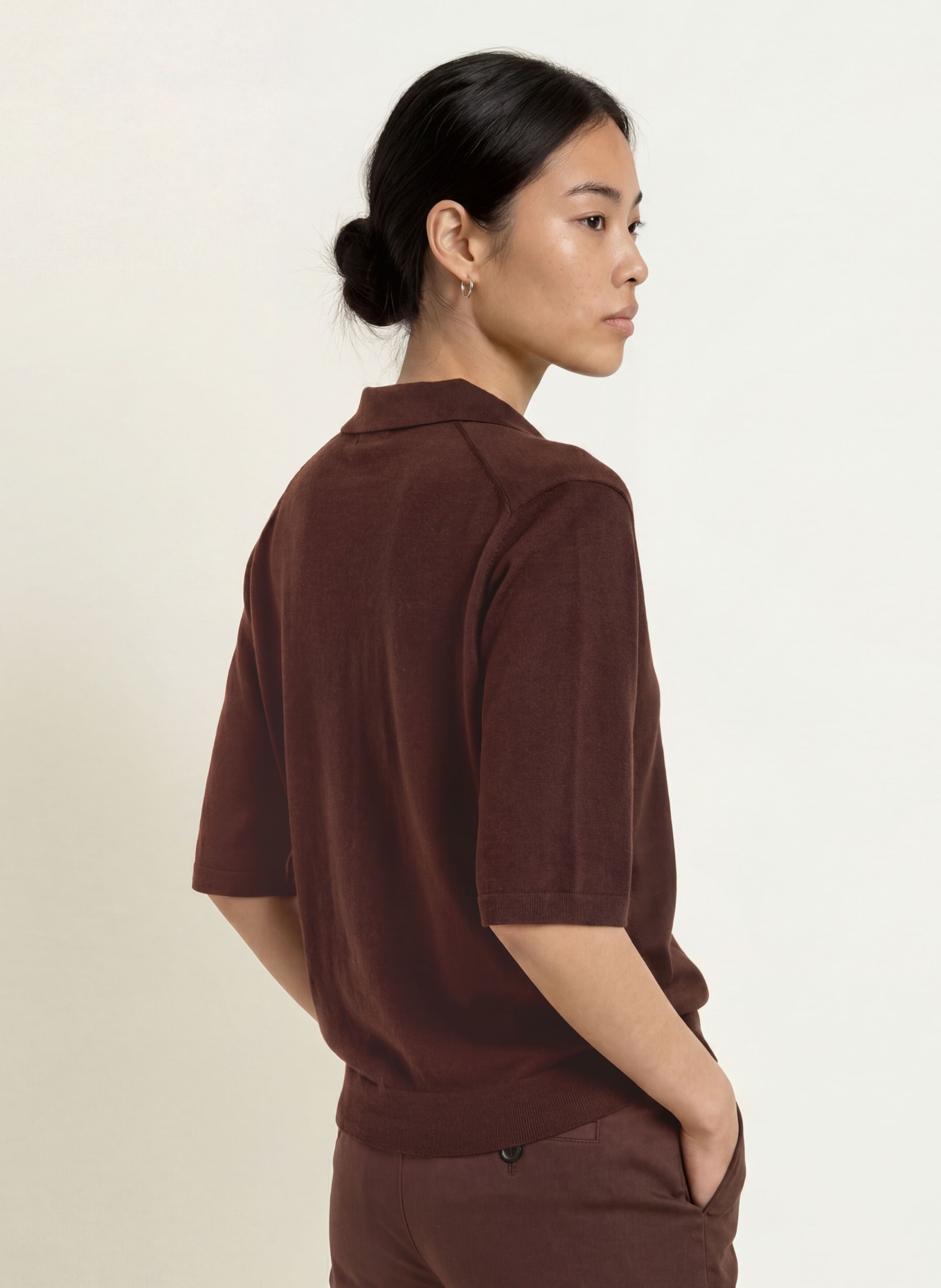 Marc O'Polo Gebreid shirt: DONKERROOD