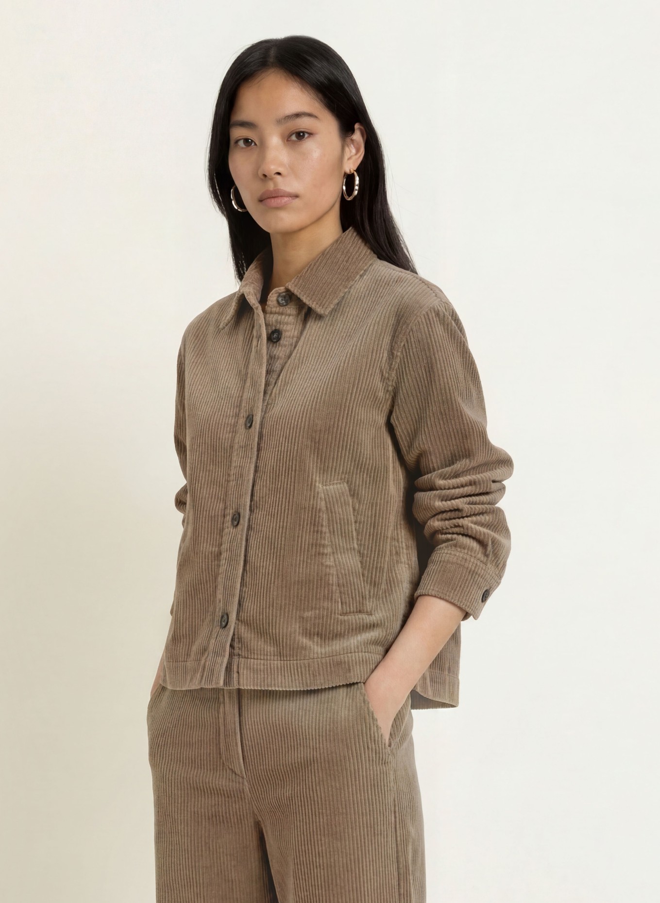 Marc O'Polo Cord-Overshirt: BEIGE