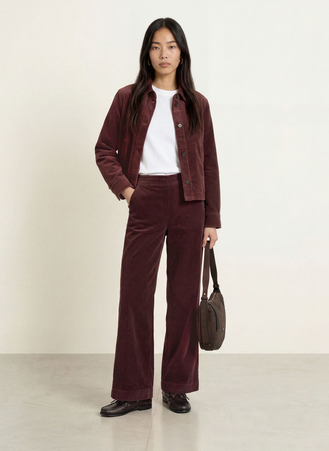 Marc O'Polo Cord-Overshirt: DUNKELROT
