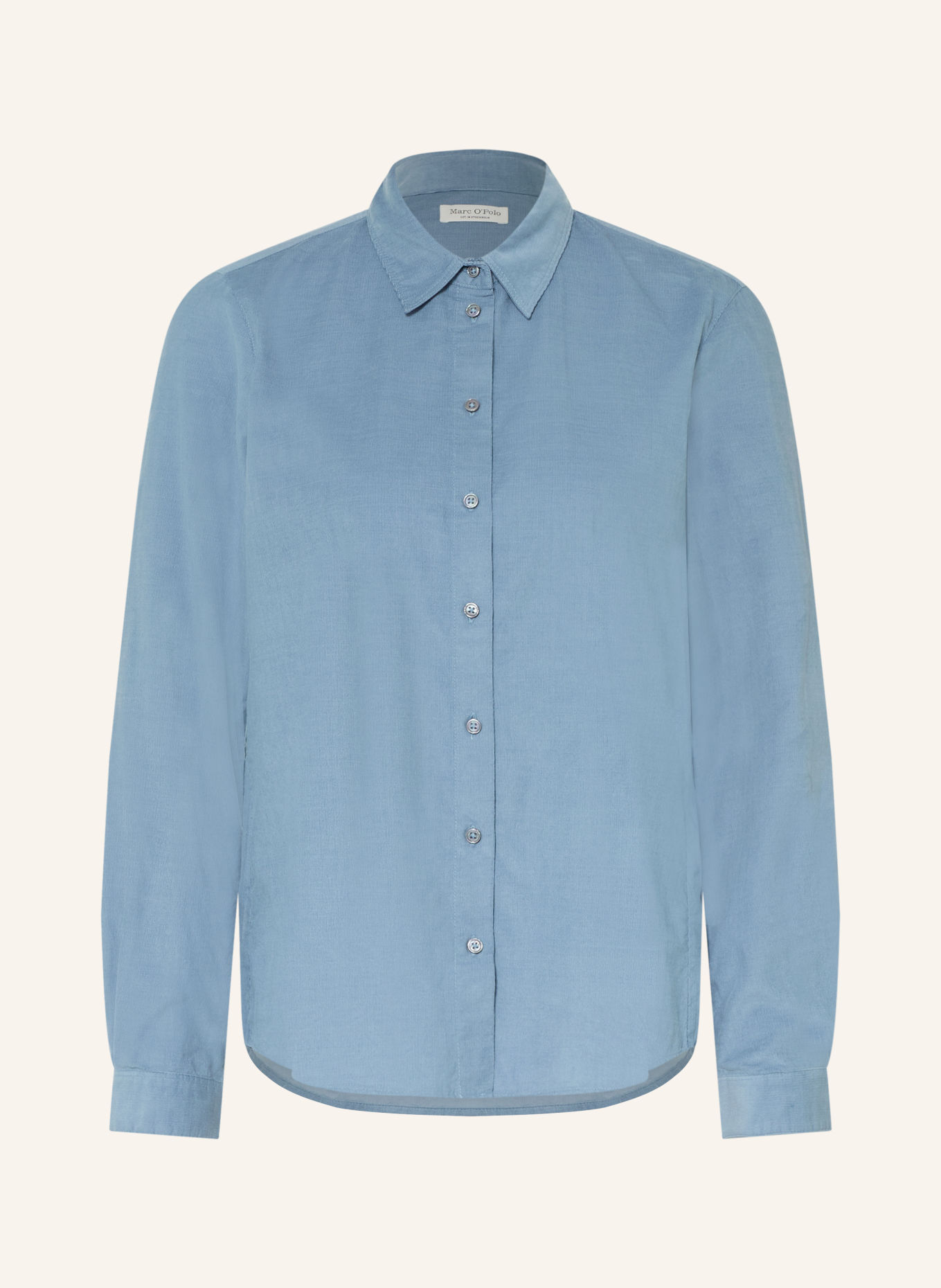 Marc O'Polo Skjortebluse i fløjl: BLÅ