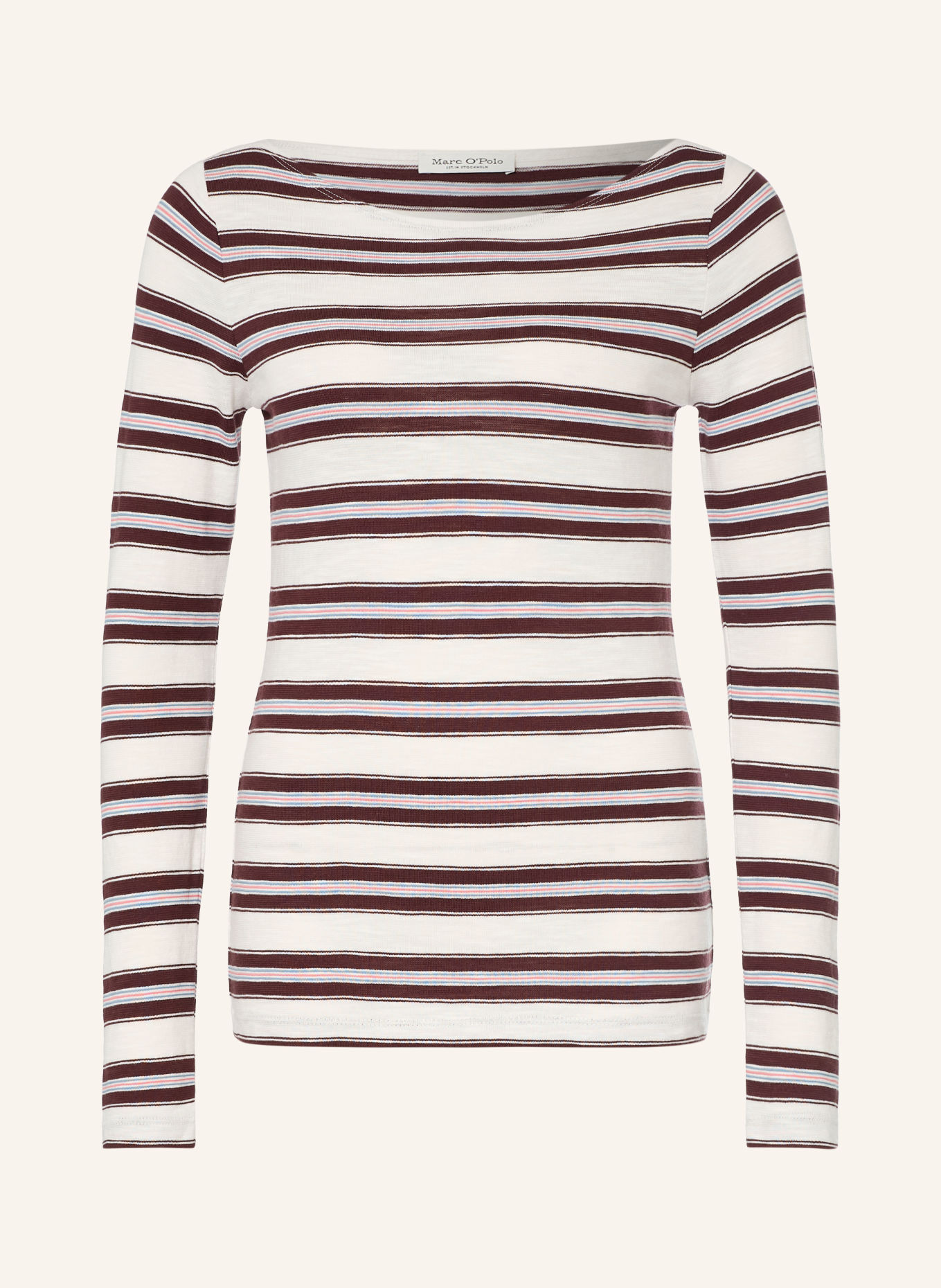 Marc O'Polo Long-sleeve shirt: CREAM / BROWN / PINK