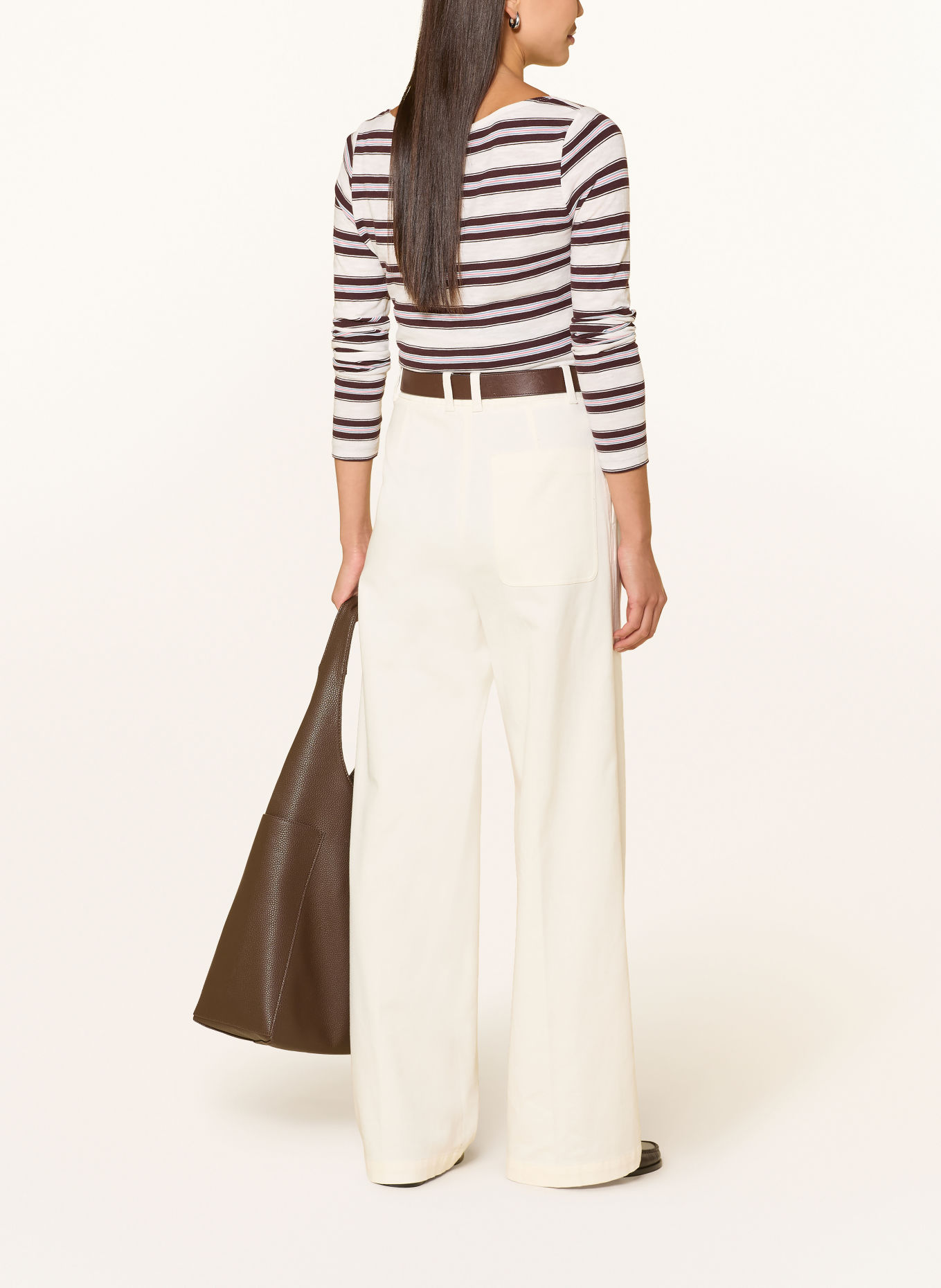 Marc O'Polo Long-sleeve shirt: CREAM / BROWN / PINK