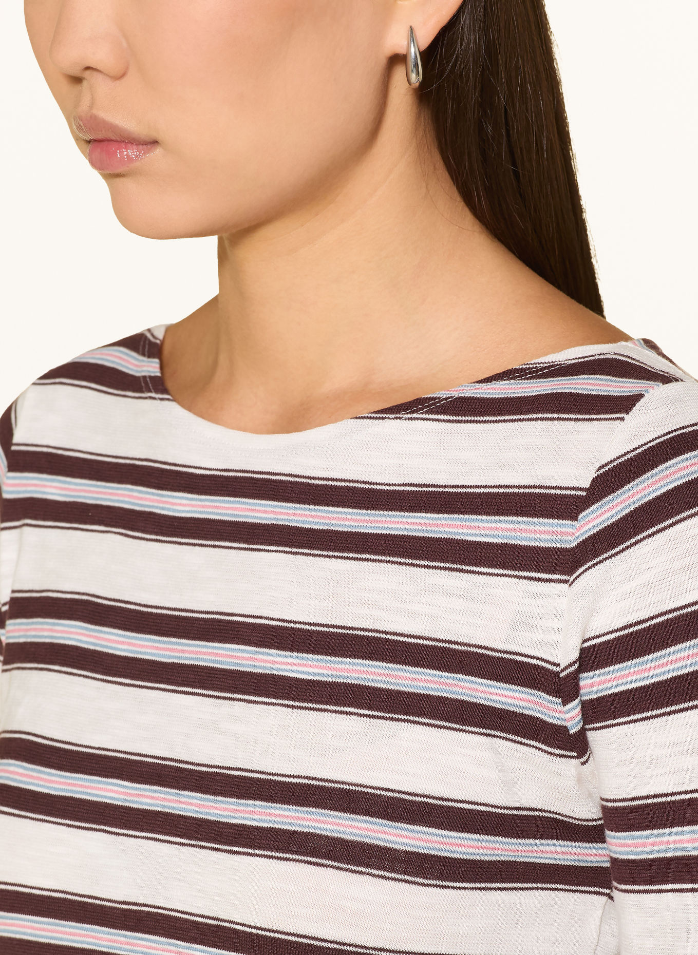 Marc O'Polo Long-sleeve shirt: CREAM / BROWN / PINK