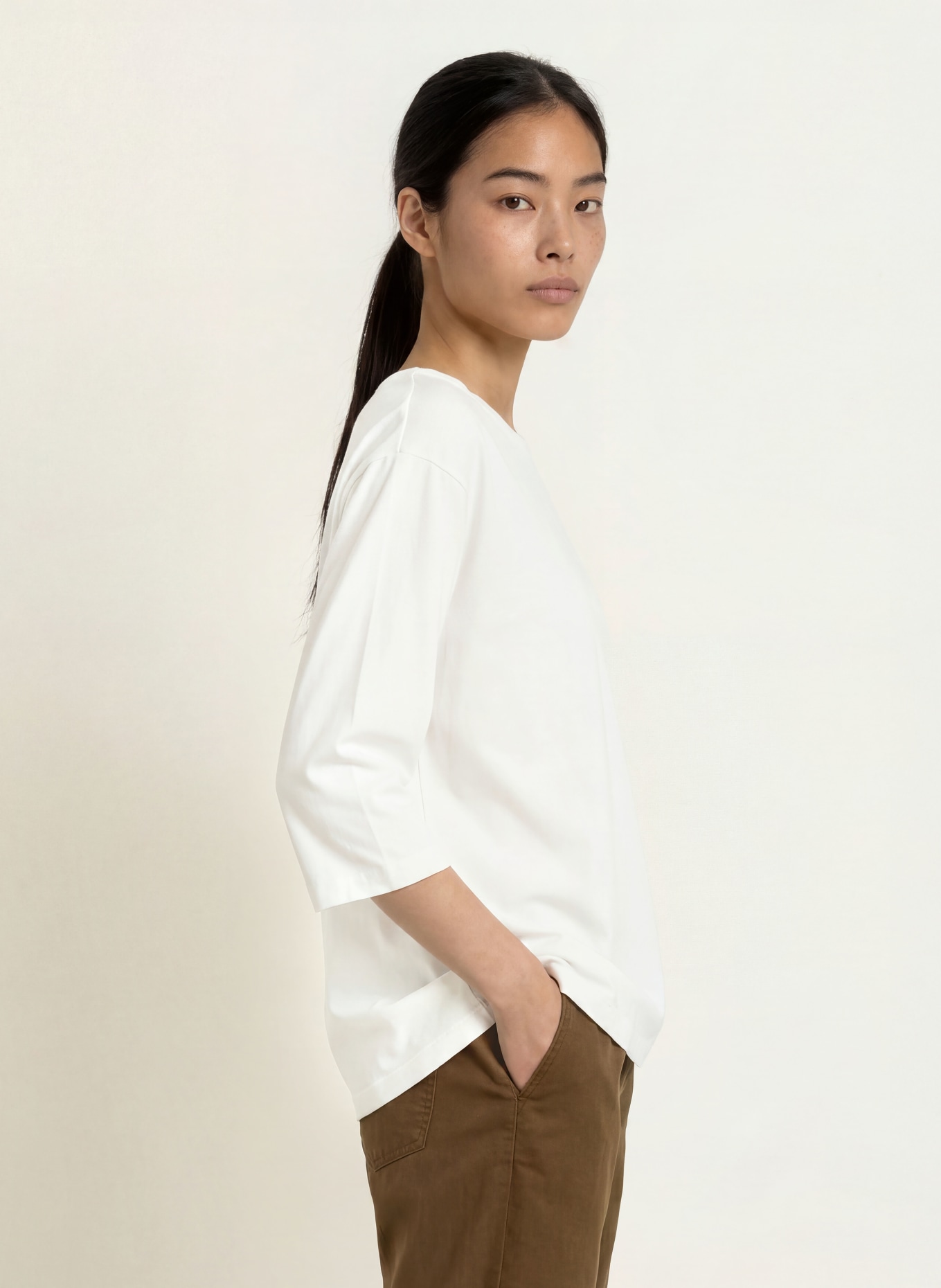 Marc O'Polo Shirt mit 3/4-Arm: WEISS