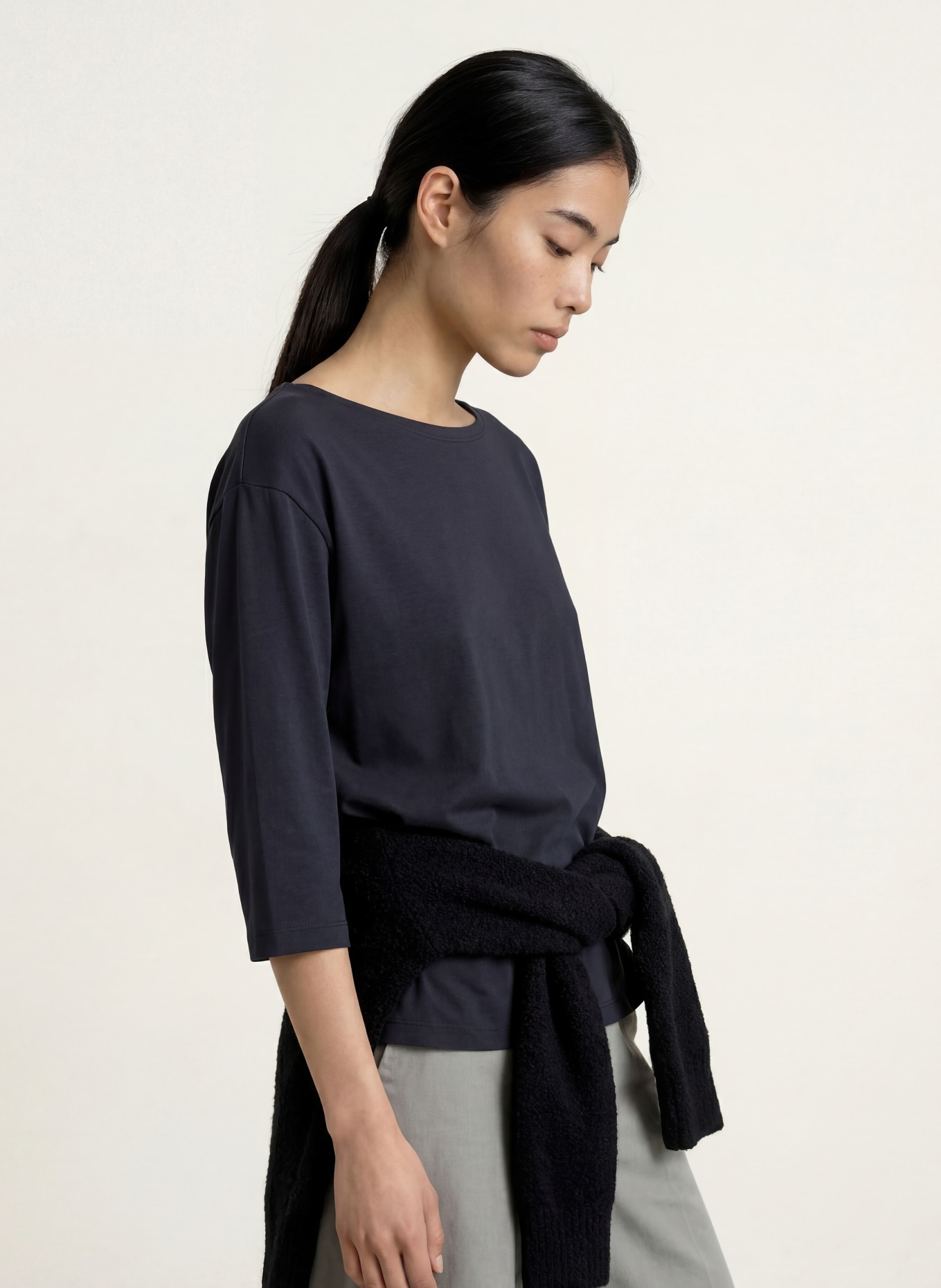 Marc O'Polo Shirt mit 3/4-Arm: DUNKELBLAU