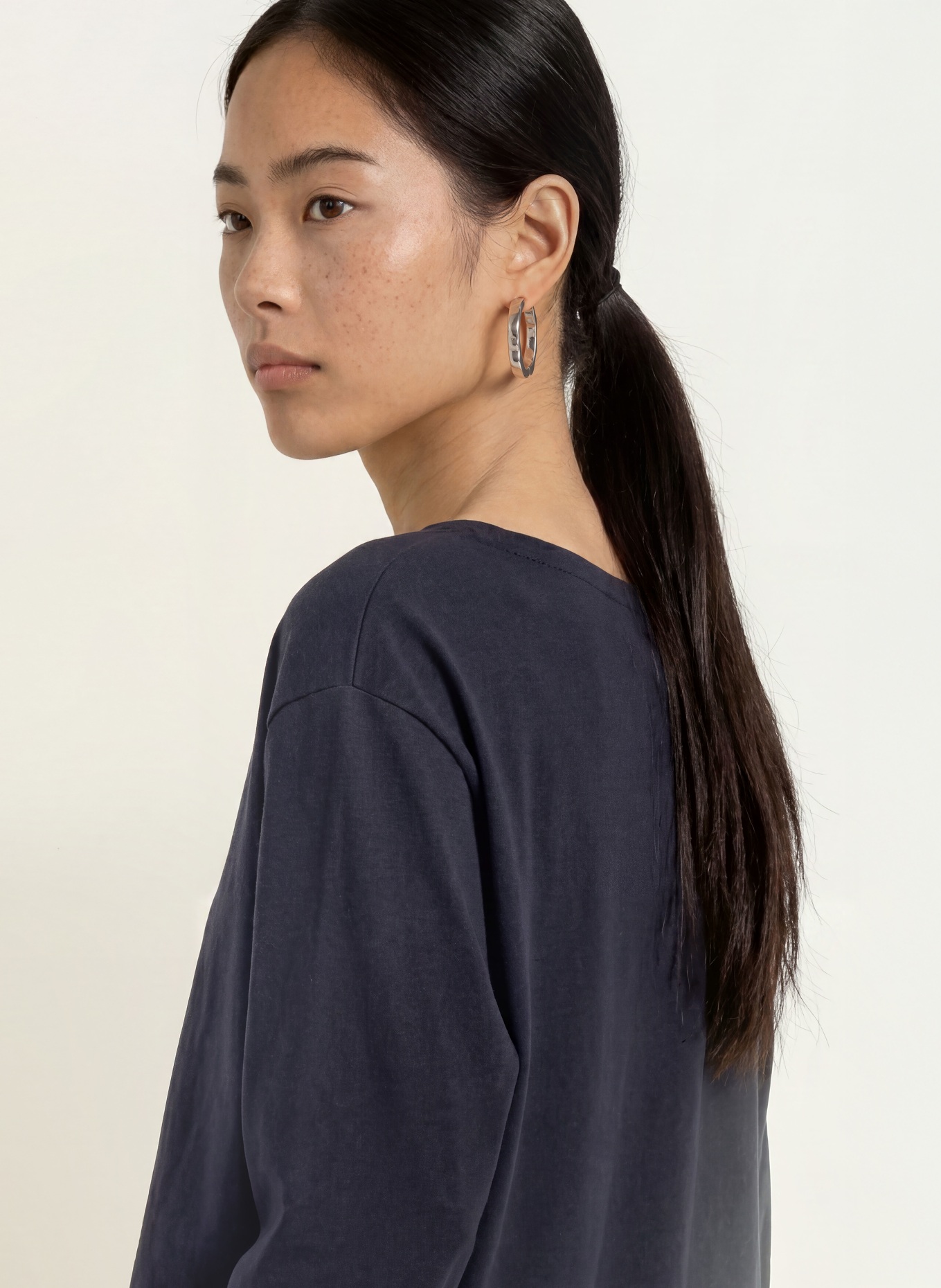 Marc O'Polo Shirt mit 3/4-Arm: DUNKELBLAU