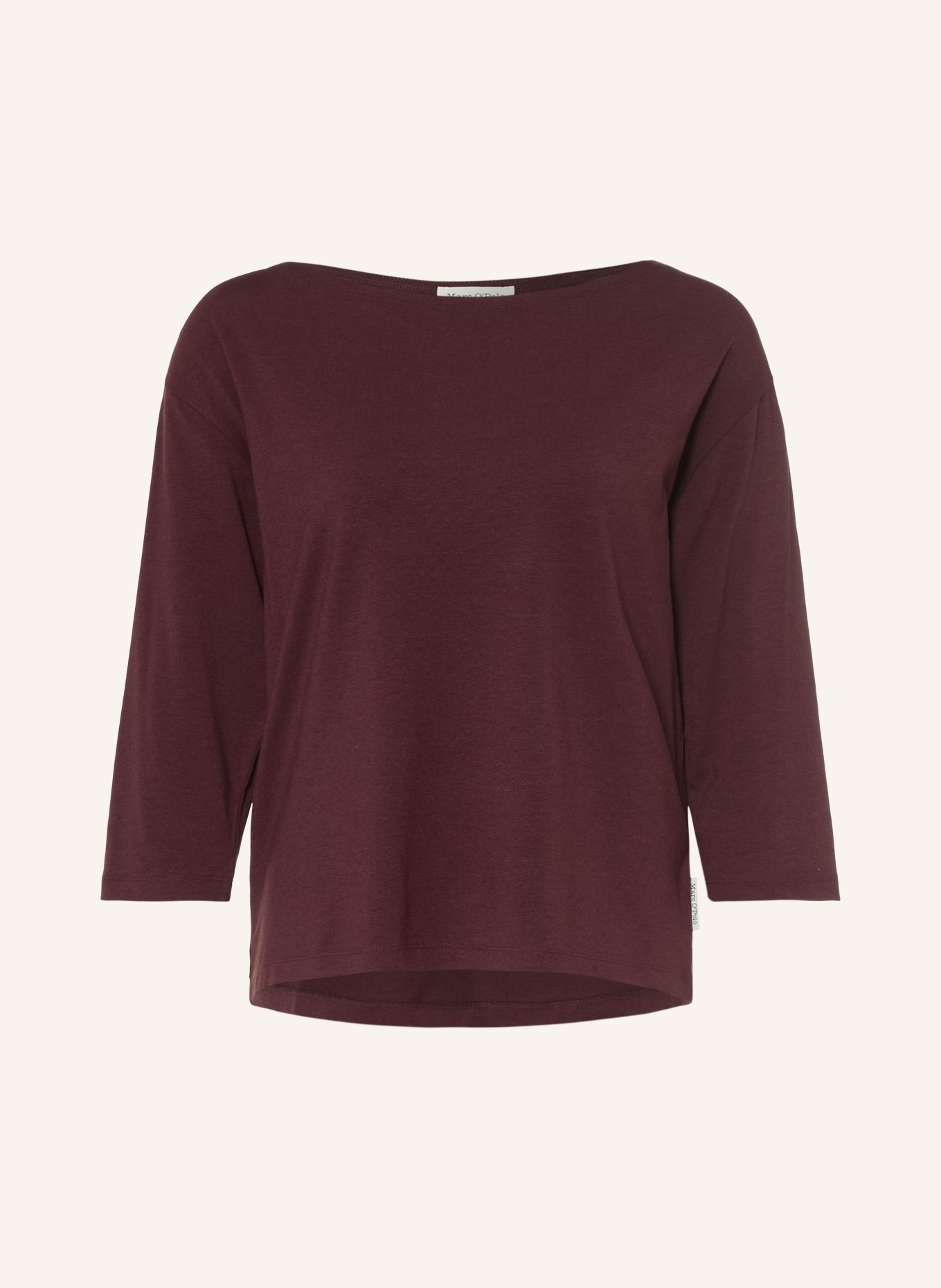 Marc O'Polo Shirt mit 3/4-Arm: DUNKELBRAUN
