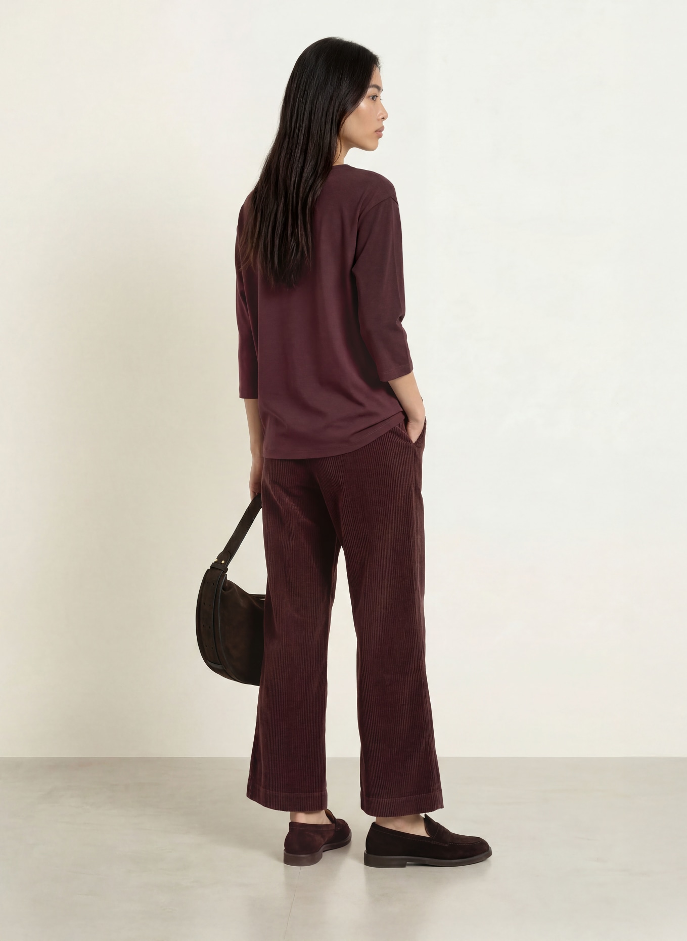 Marc O'Polo Shirt mit 3/4-Arm: DUNKELBRAUN