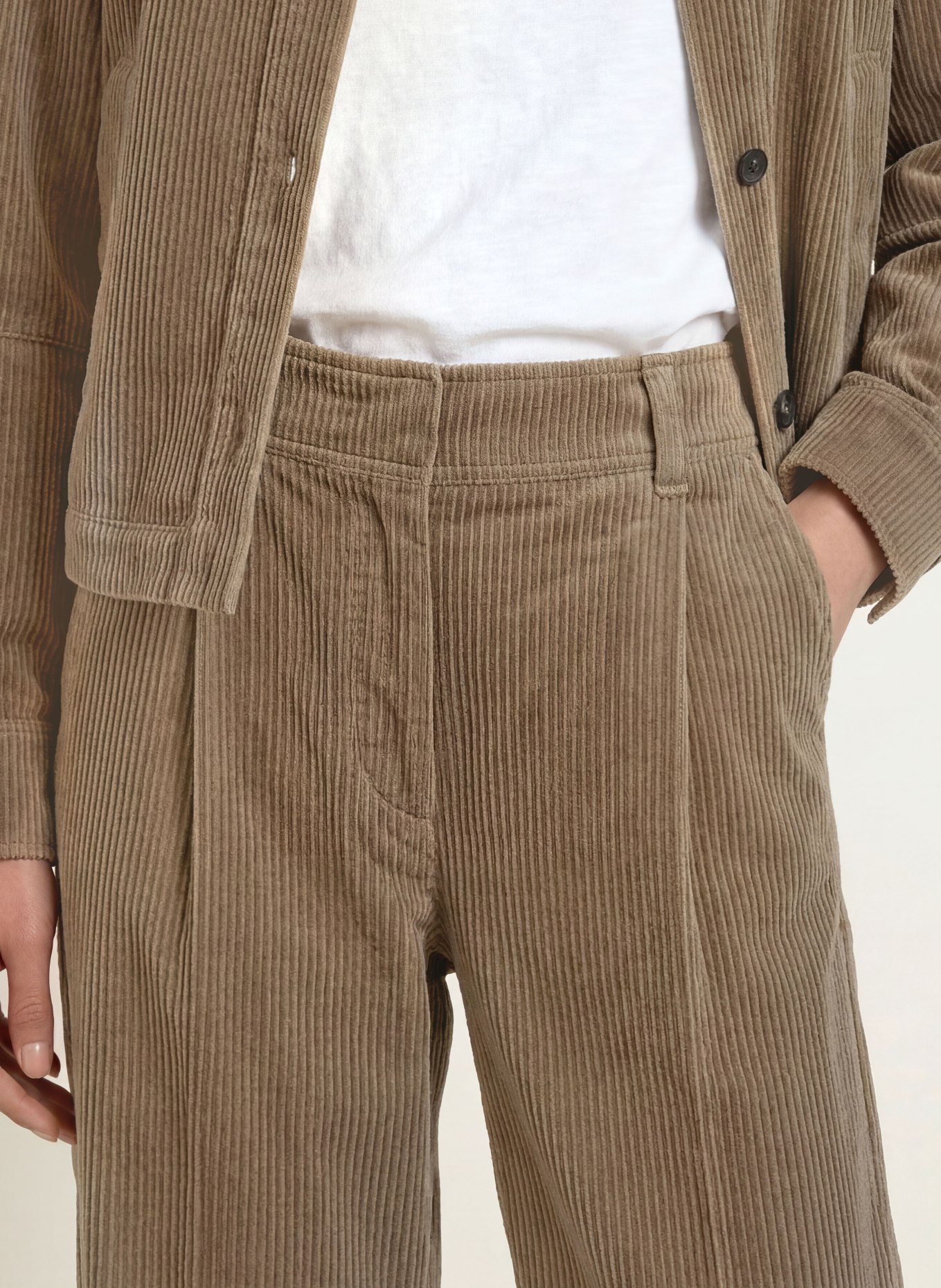 Marc O'Polo Marlenehose aus Cord: BEIGE