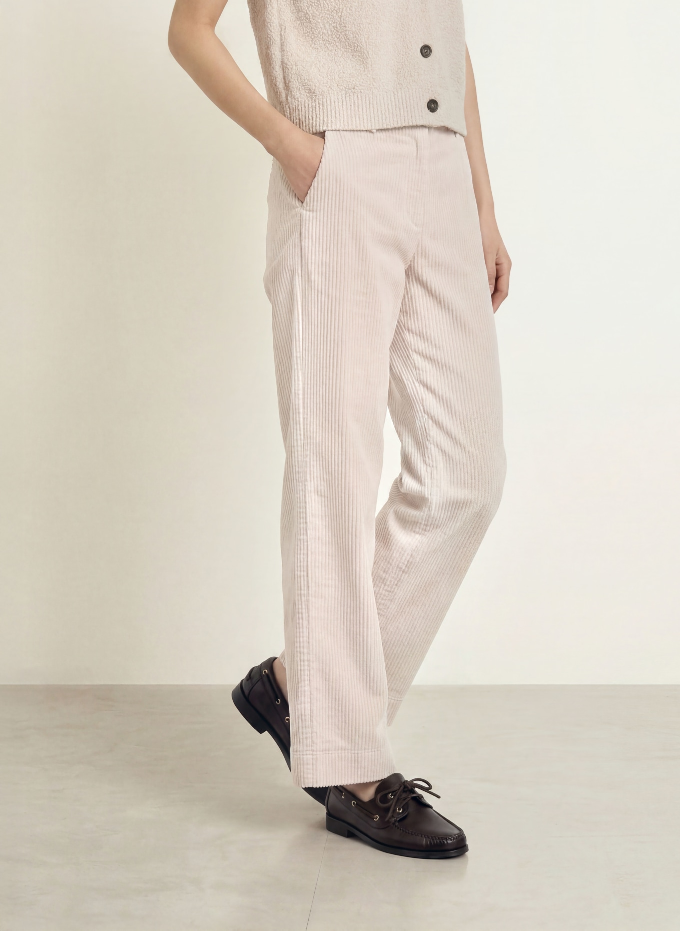 Marc O'Polo Marlenehose aus Cord: CREME
