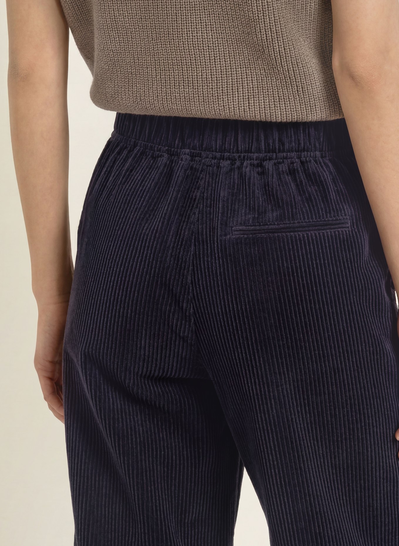Marc O'Polo Pantalon palazzo en velours côtelé: BLEU FONCÉ