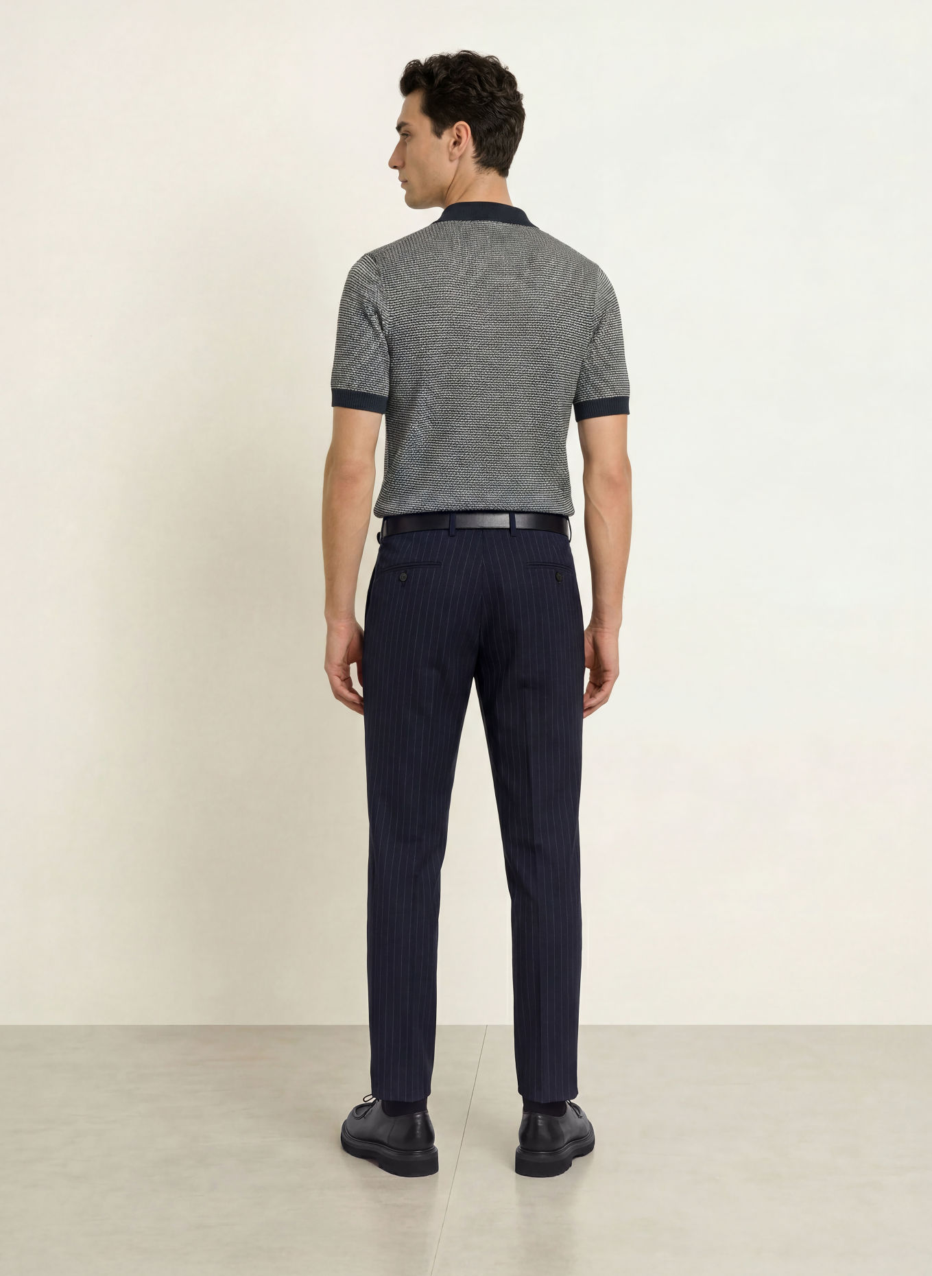 FRED PERRY Gebreid poloshirt: DONKERBLAUW / WIT