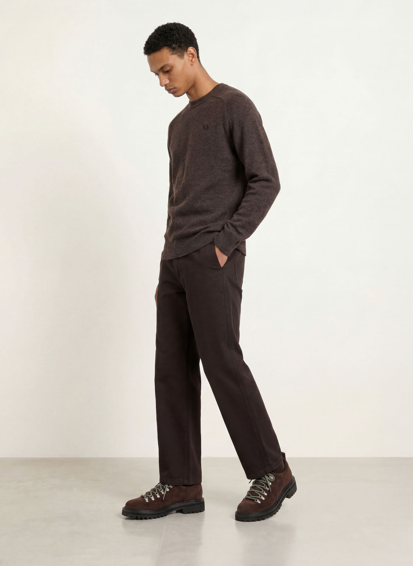 FRED PERRY Trui van merinowol: MARRON FONCÉ
