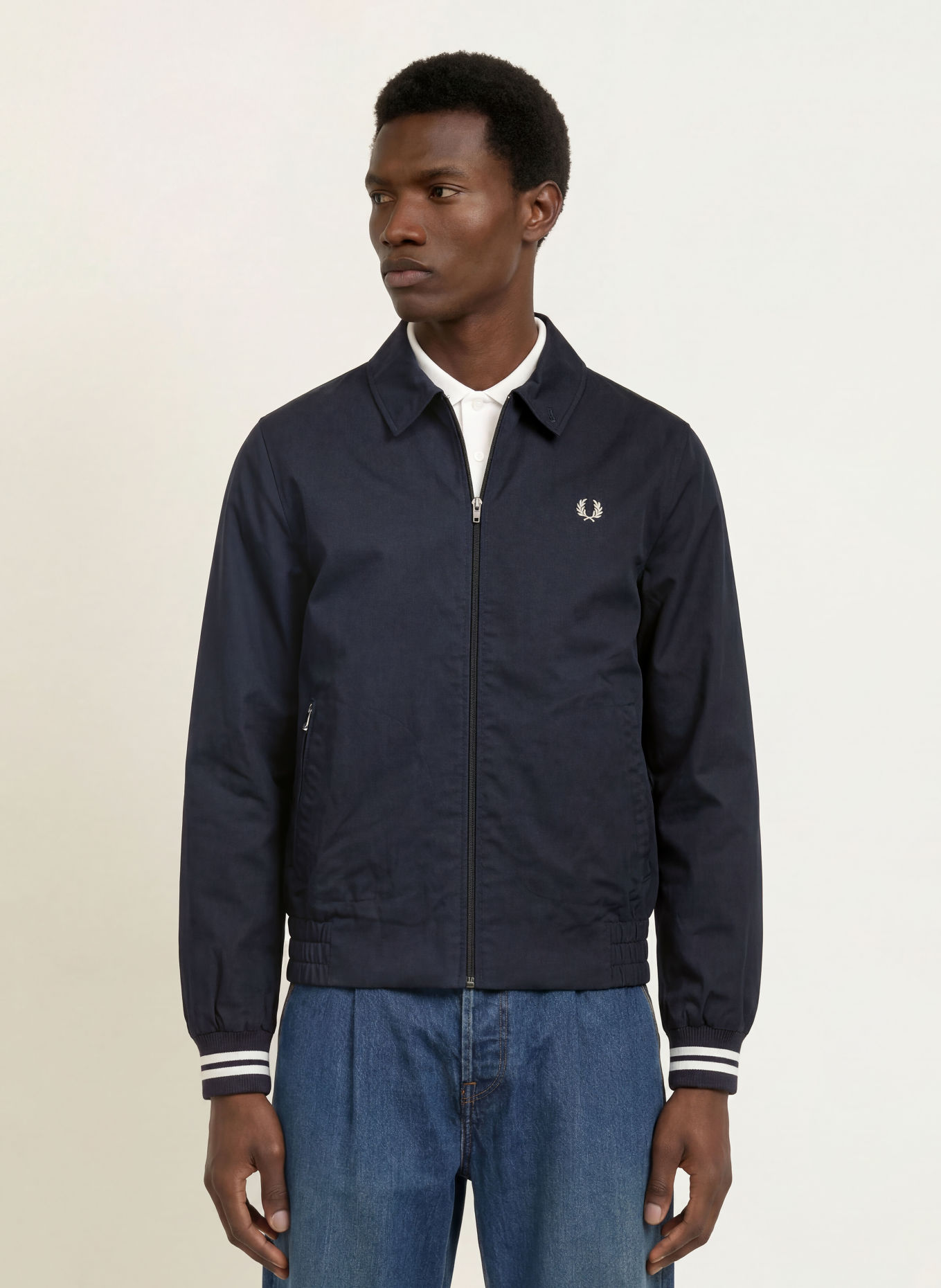 FRED PERRY Blouson: DONKERBLAUW / WIT