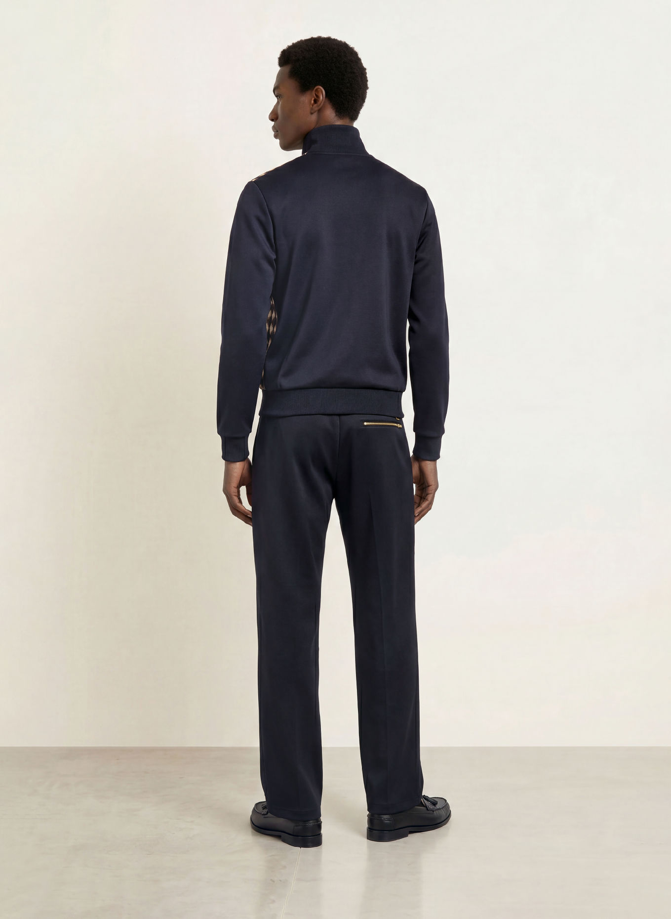 FRED PERRY Trainingsjas van gemengde stoffen: DONKERBLAUW / KAKI / WIT